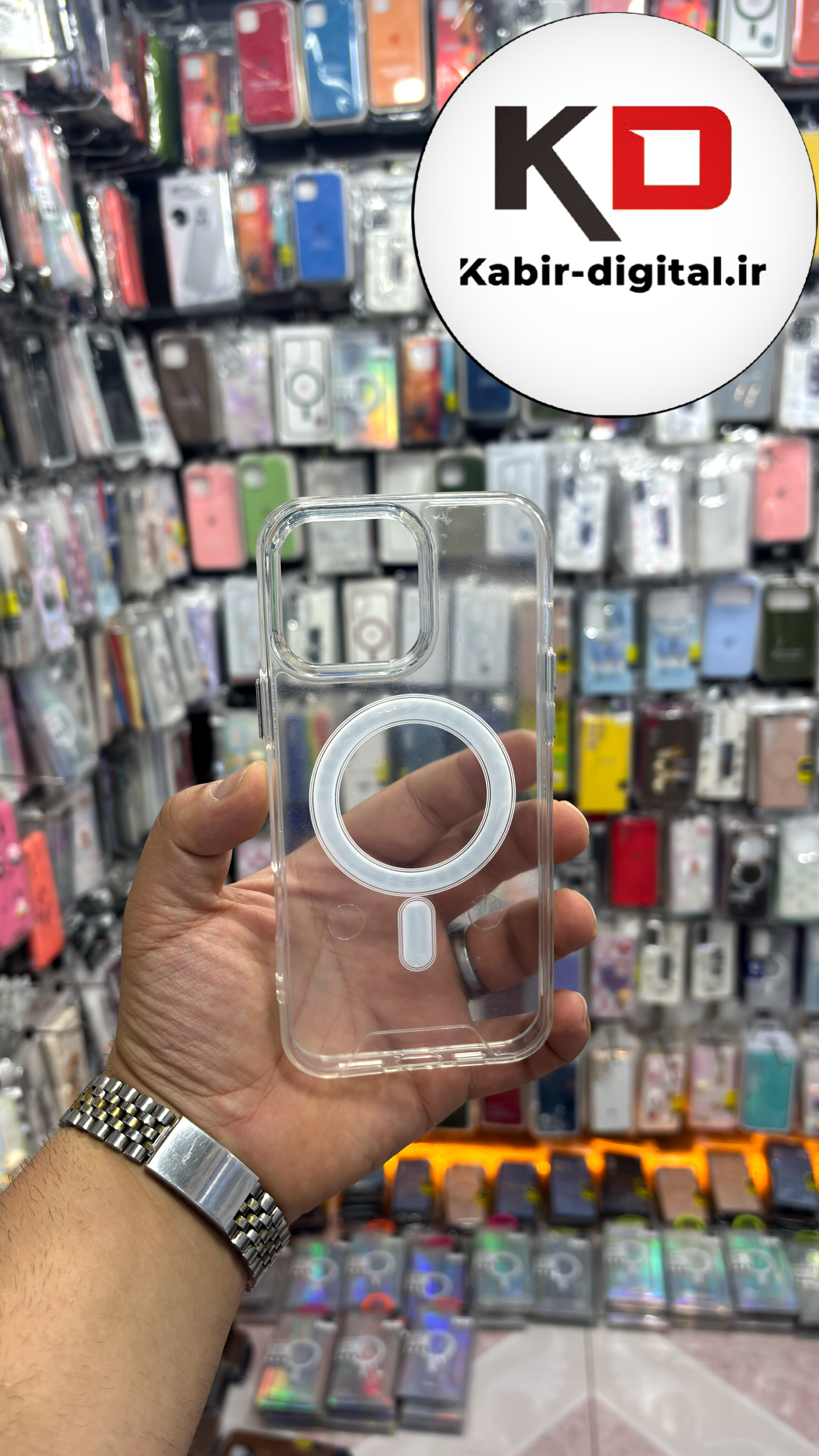 قاب گوشی iPhone ۱۶ Pro Max آیفون شفاف طرح  مگ سیف MagSafe اورجینال محافظ لنزدار
