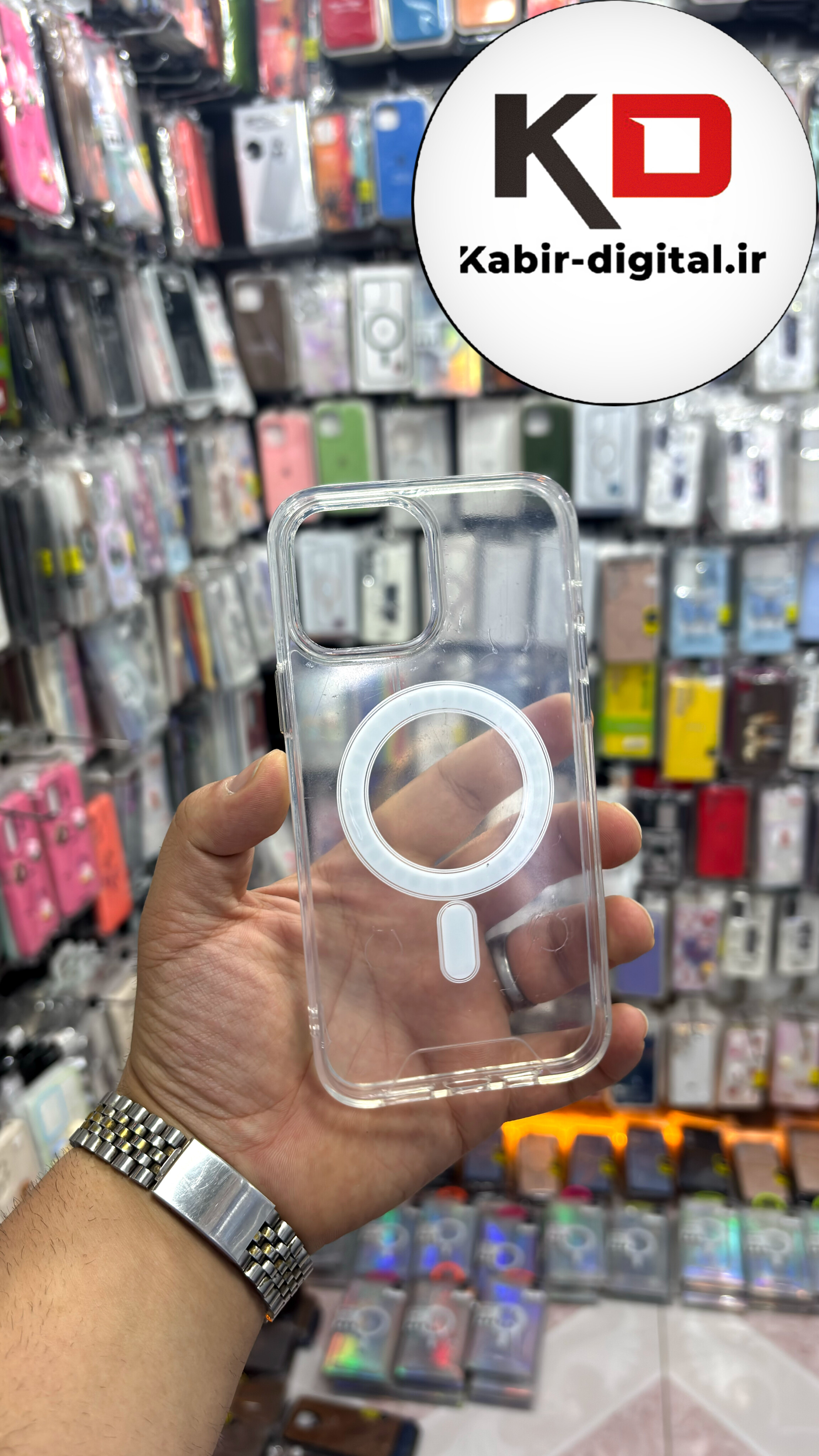 قاب گوشی iPhone ۱3 Pro Max آیفون شفاف طرح  مگ سیف MagSafe اورجینال محافظ لنزدار