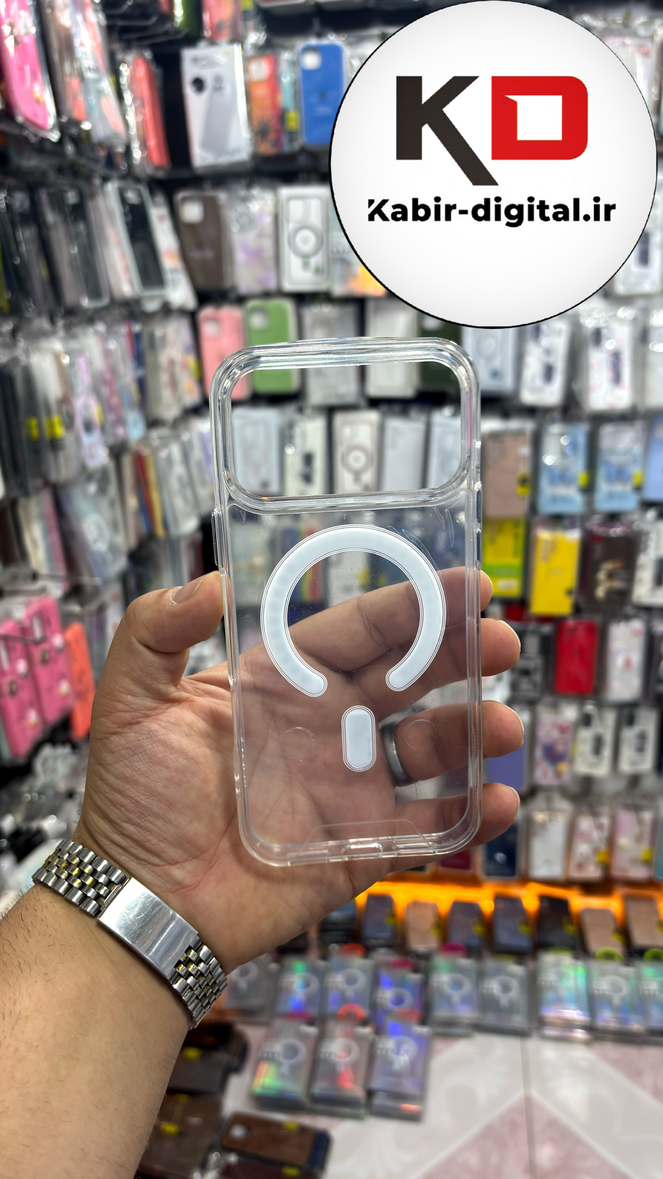 قاب گوشی iPhone ۱۷ Pro Max آیفون شفاف طرح  مگ سیف MagSafe اورجینال محافظ لنزدار