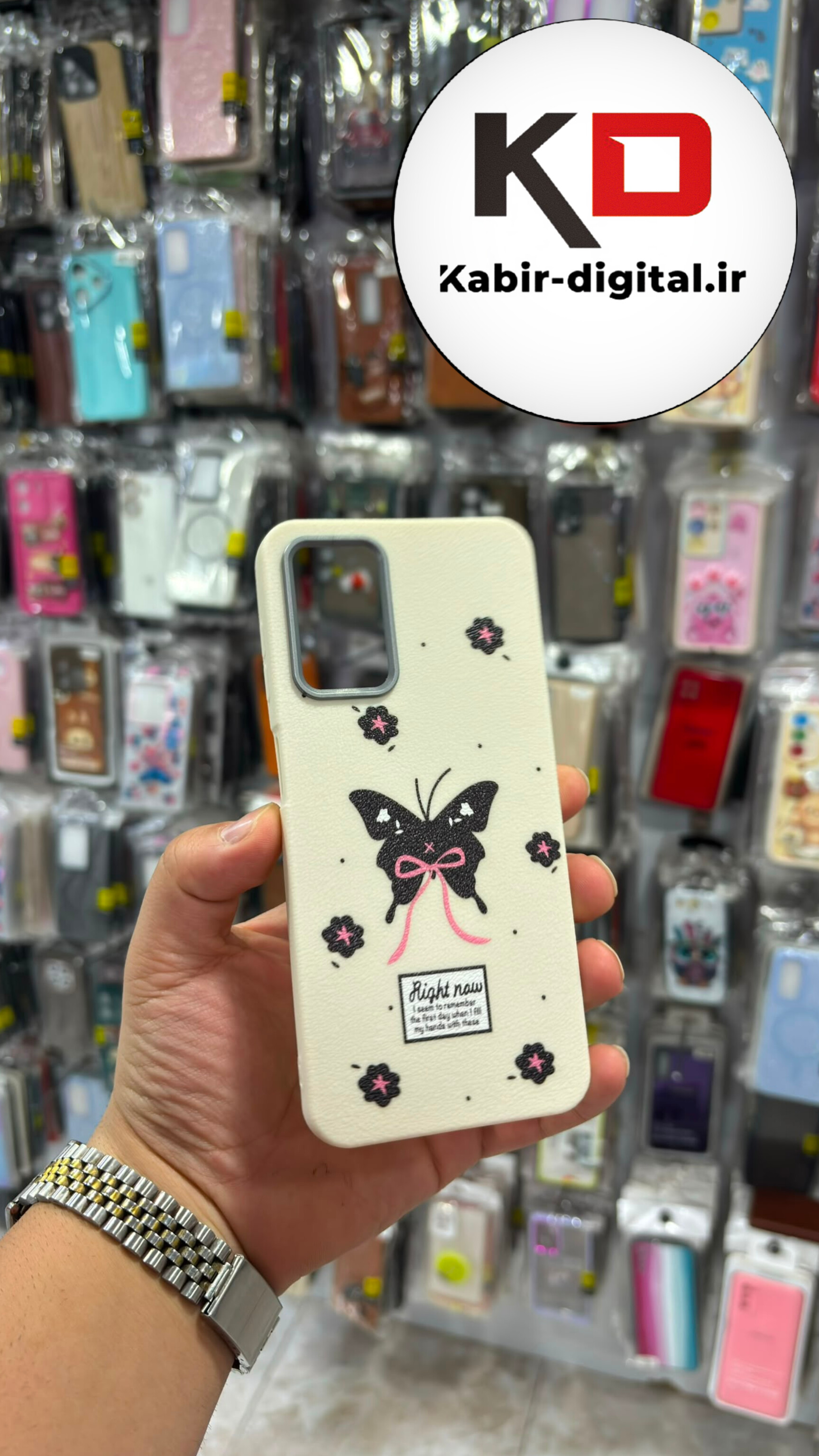 قاب گوشی Galaxy A13 / A23/ A04S / M13 / F13 سامسونگ لدر دیزاین SOFT Lether Design سیلیکونی طرح پاپیون کرمی
