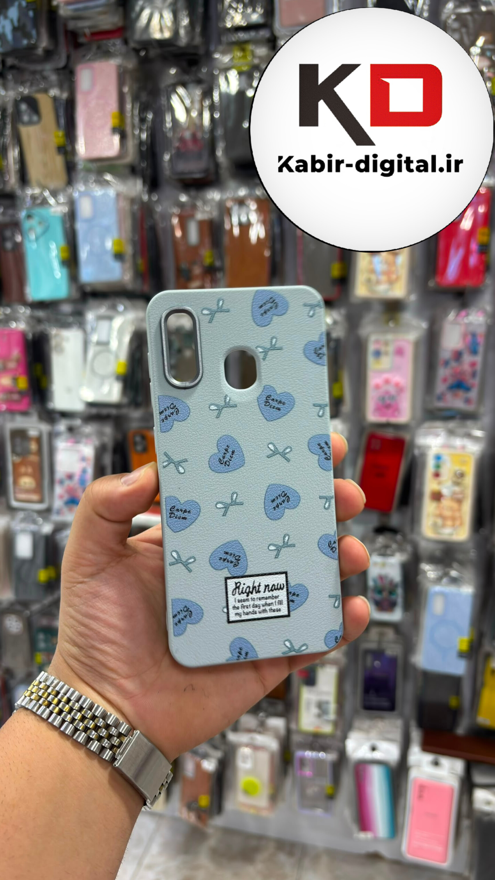 قاب گوشی Galaxy A50s / A50/ A30s سامسونگ لدر دیزاین SOFT Lether Design سیلیکونی طرح قلب آبی