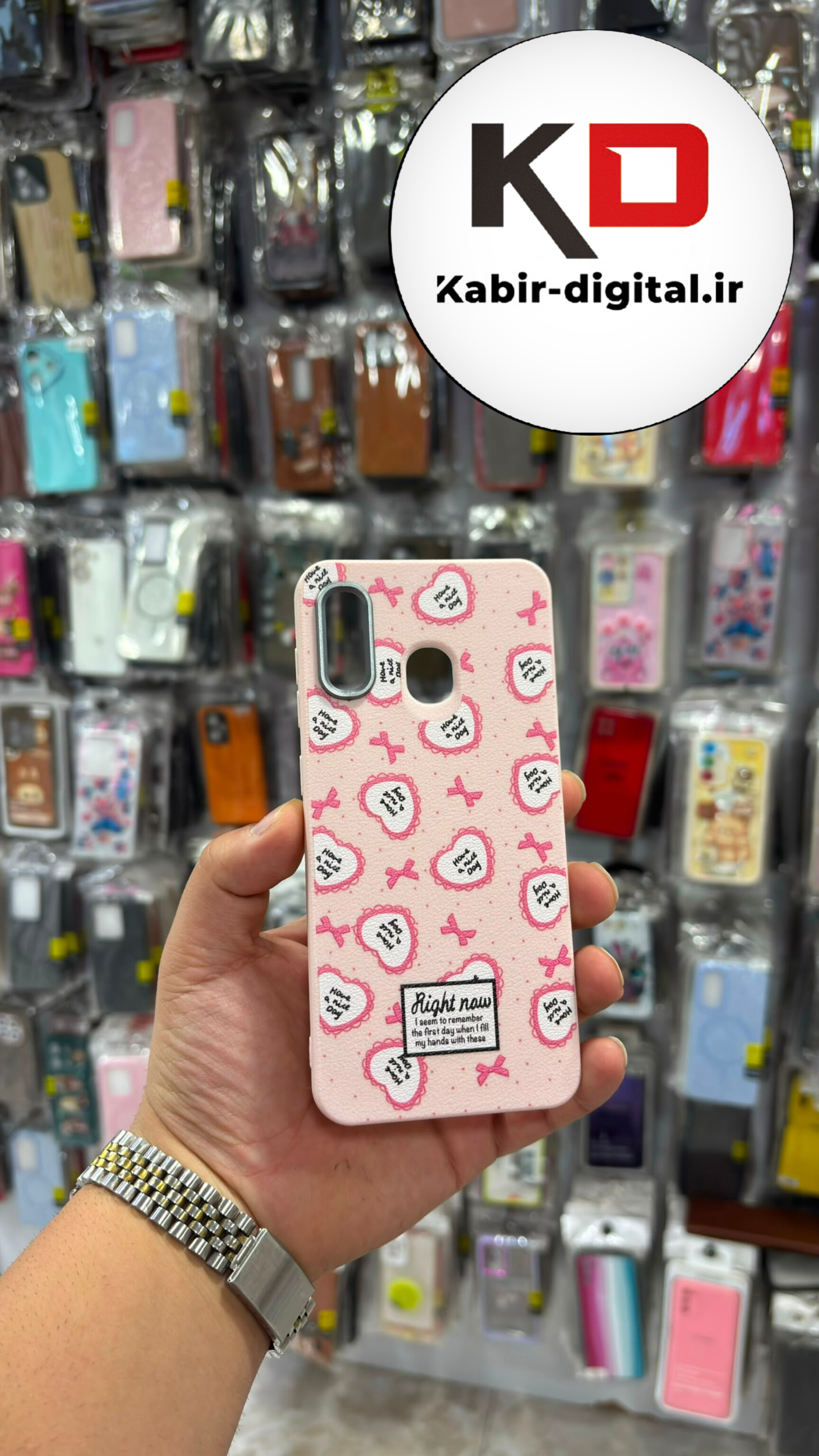 قاب گوشی Galaxy A20/ A30 سامسونگ لدر دیزاین SOFT Lether Design سیلیکونی طرح قلب صورتی