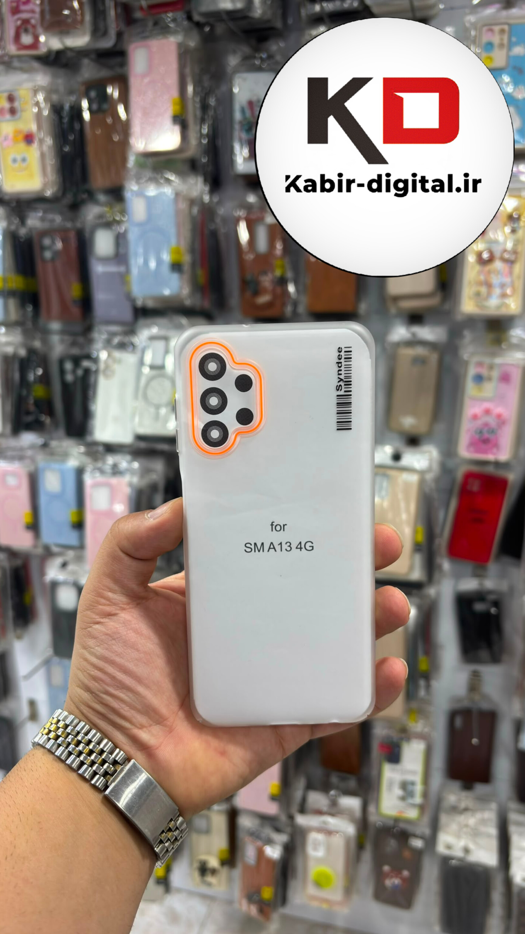 قاب گوشی Galaxy A13 / A23 / A32 5G سامسونگ  Syndee مات طرح اسپرت لنز برجسته نارنجی