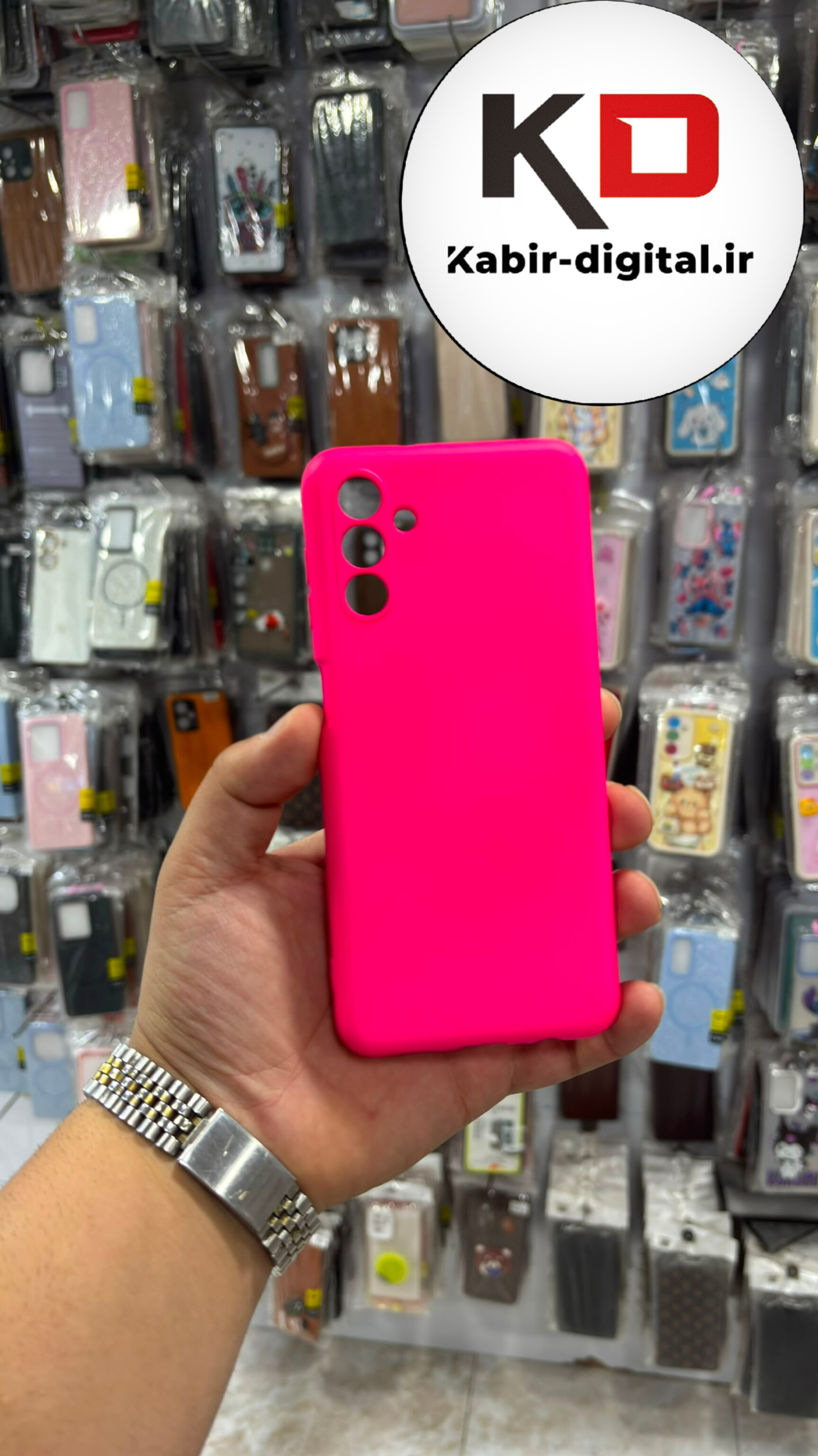 قاب گوشی Galaxy M13 /A04s سامسونگ سیلیکونی اورجینال درجه یک زیربسته صورتی فسفری