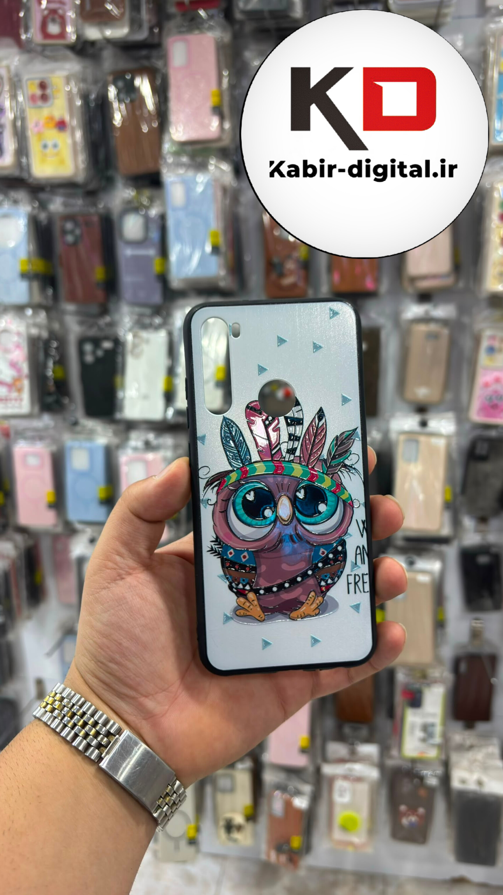 قاب گوشی Note 8 شیائومی طرحدار جغد رنگی محافظ لنزدار