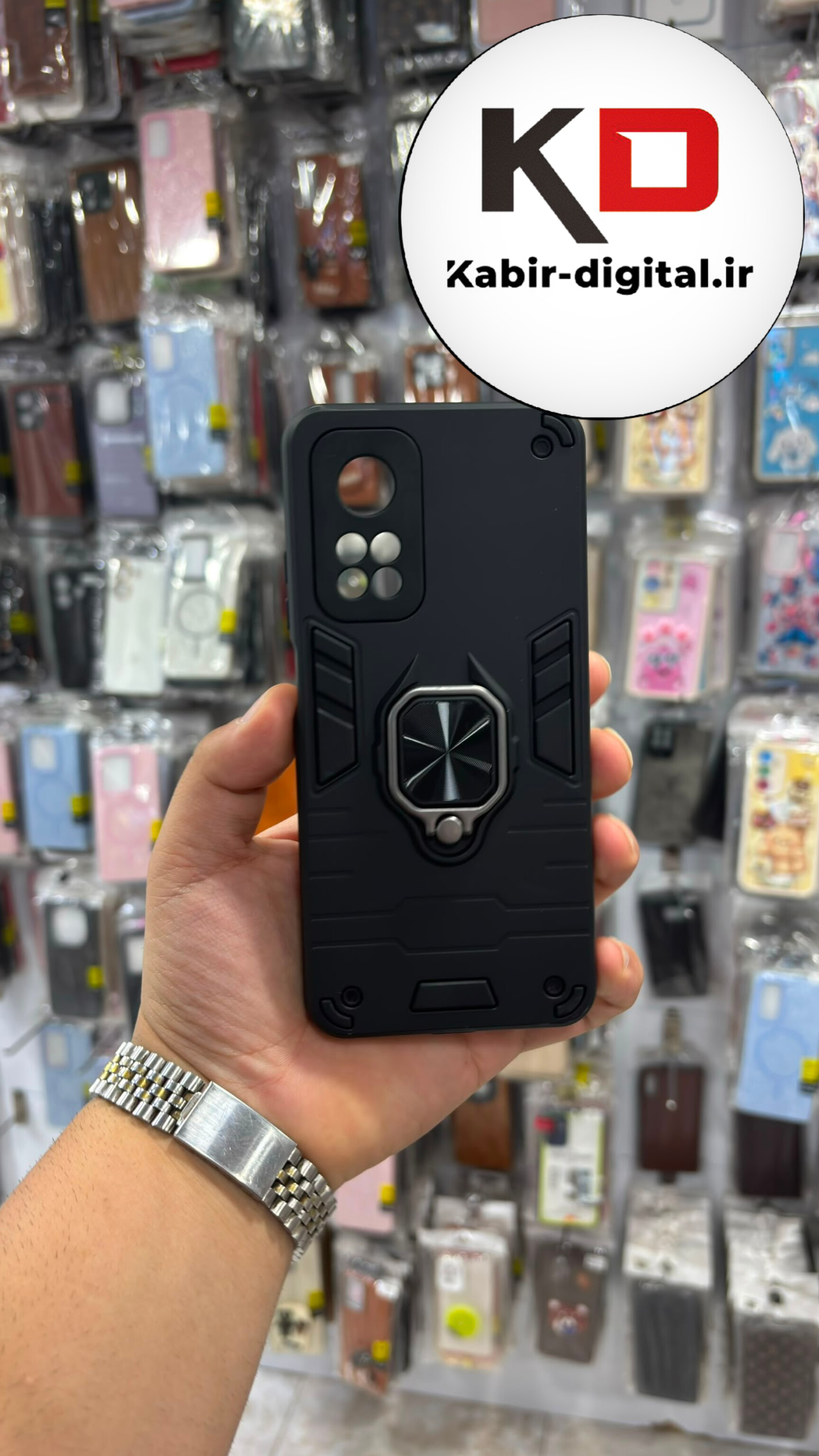 قاب گوشی MI 10 T / MI 10T PRO  شیائومی  طرح ضد ضربه بتمن فول کاور هولدر دار مشکی