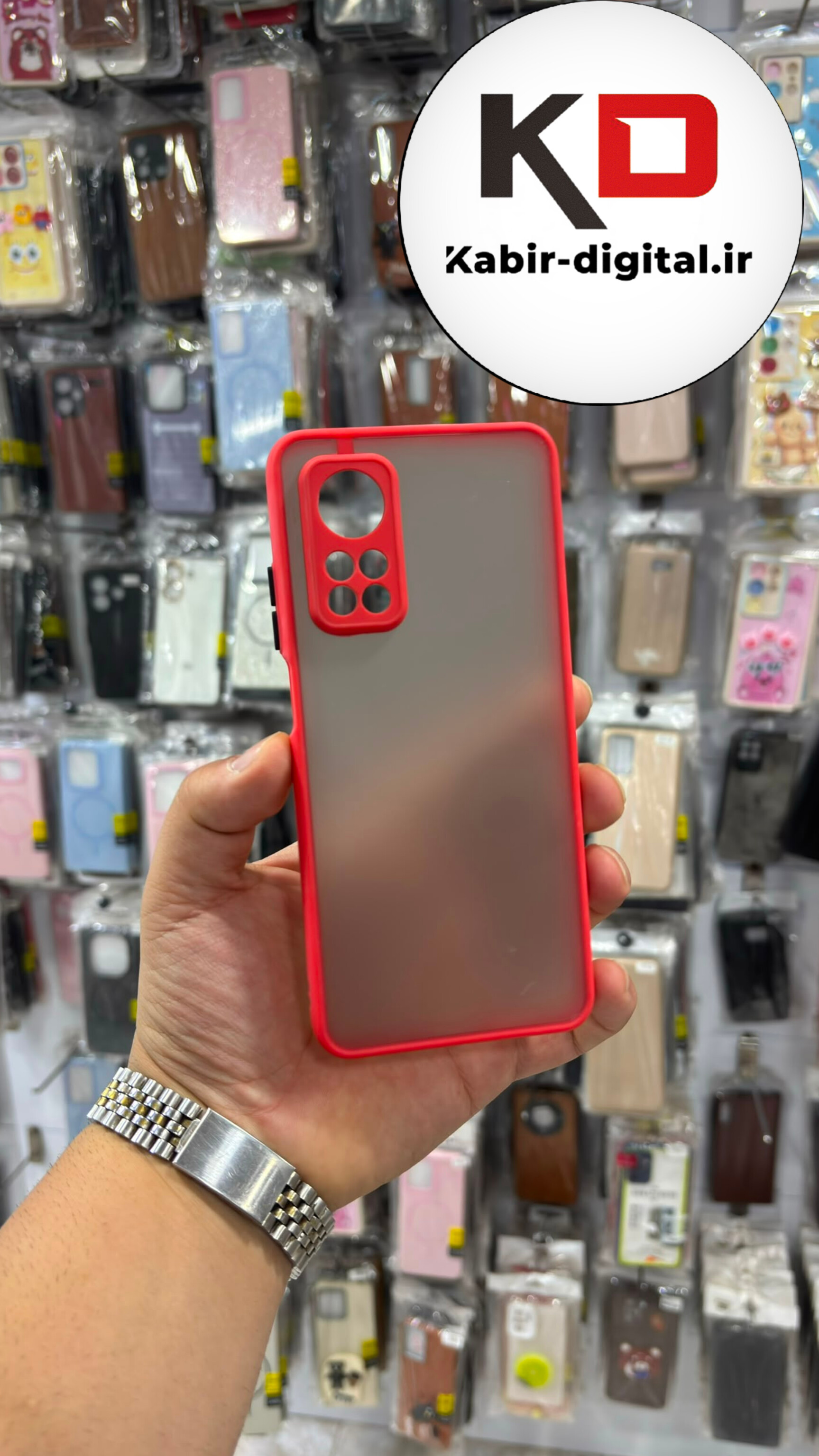 قاب گوشی MI 10 T / MI 10T PRO  شیائومی پشت مات دور سیلیکونی محافظ لنز دار قرمز