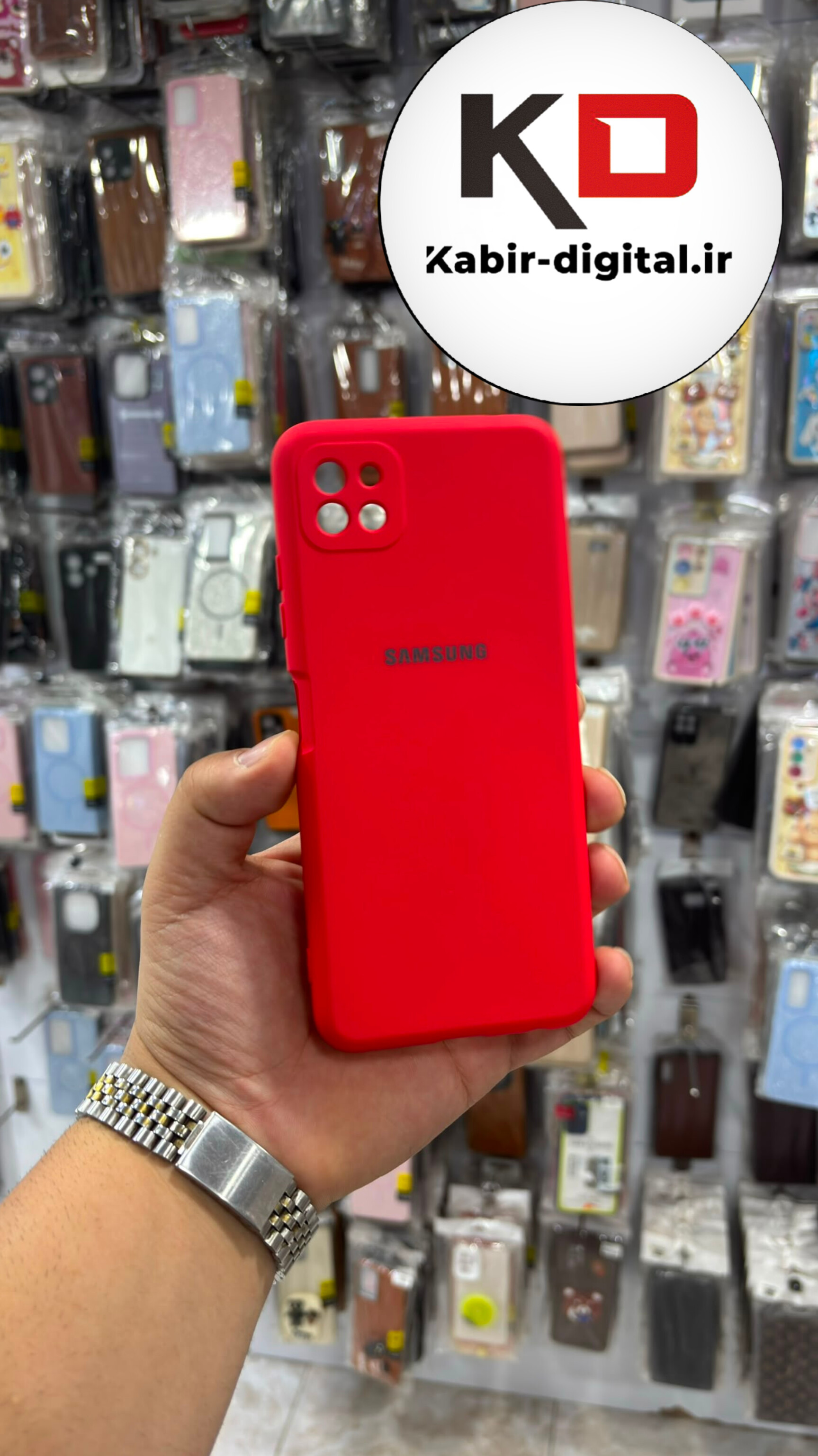 قاب گوشی Galaxy A22 5g سامسونگ سیلیکونی اورجینال درجه یک زیربسته قرمز