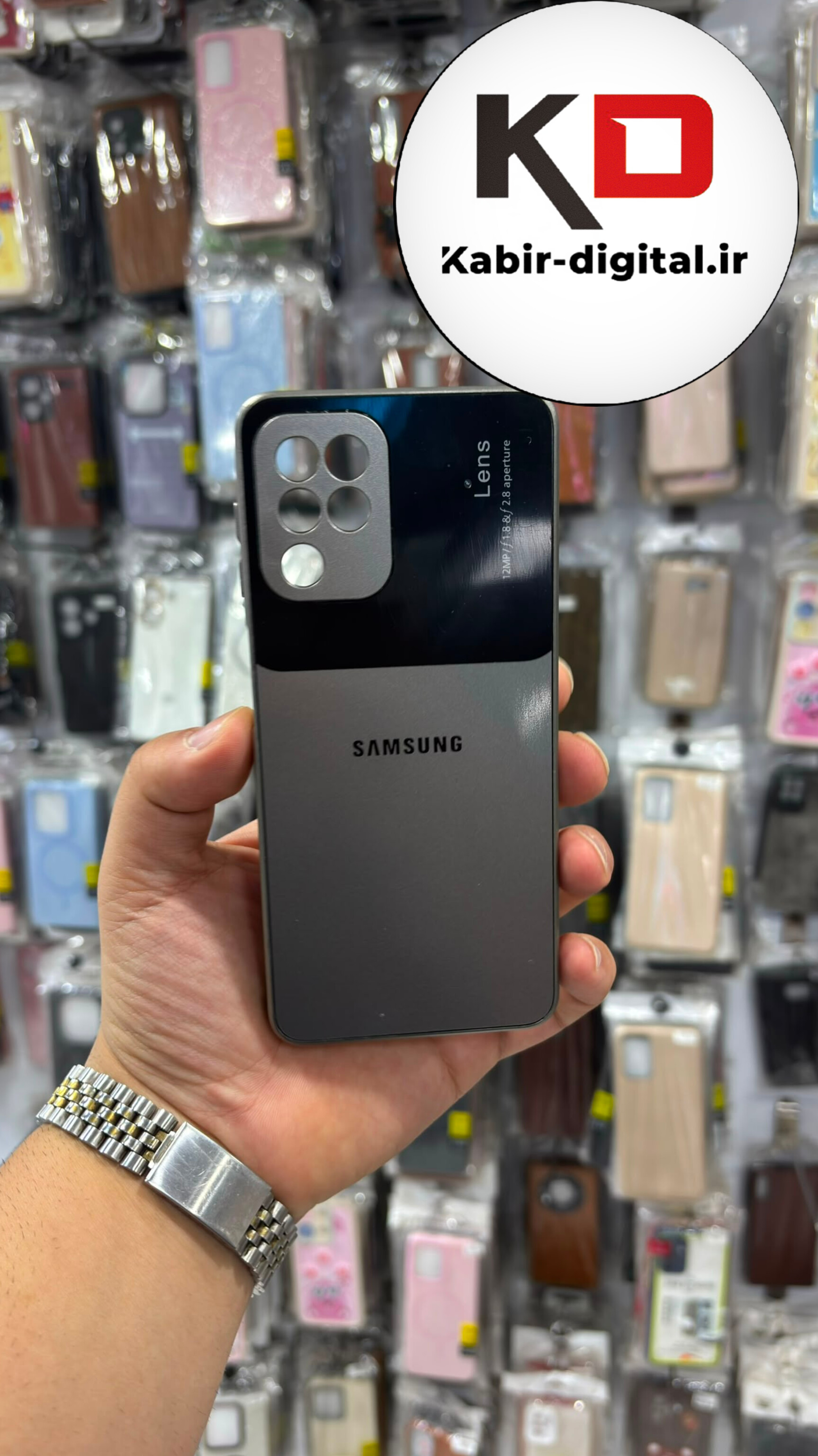 قاب گوشی Galaxy A22 4g / M32 سامسونگ PVD Camera Lense اورجینال محافظ لنز دار رنگ طوسی