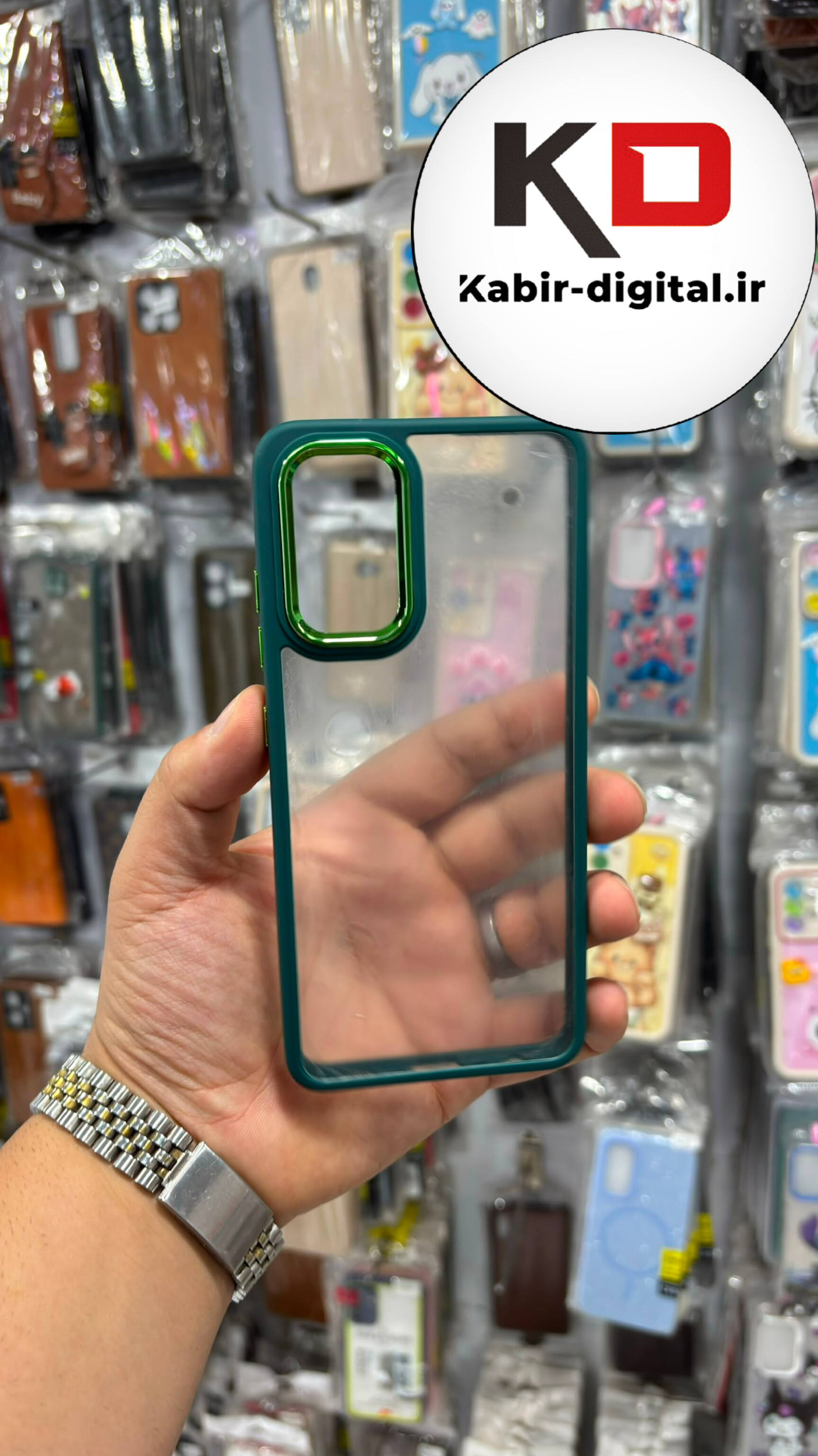قاب گوشی Galaxy A32 سامسونگ New Skin اورجینال متال دور سیلیکونی شفاف سبز