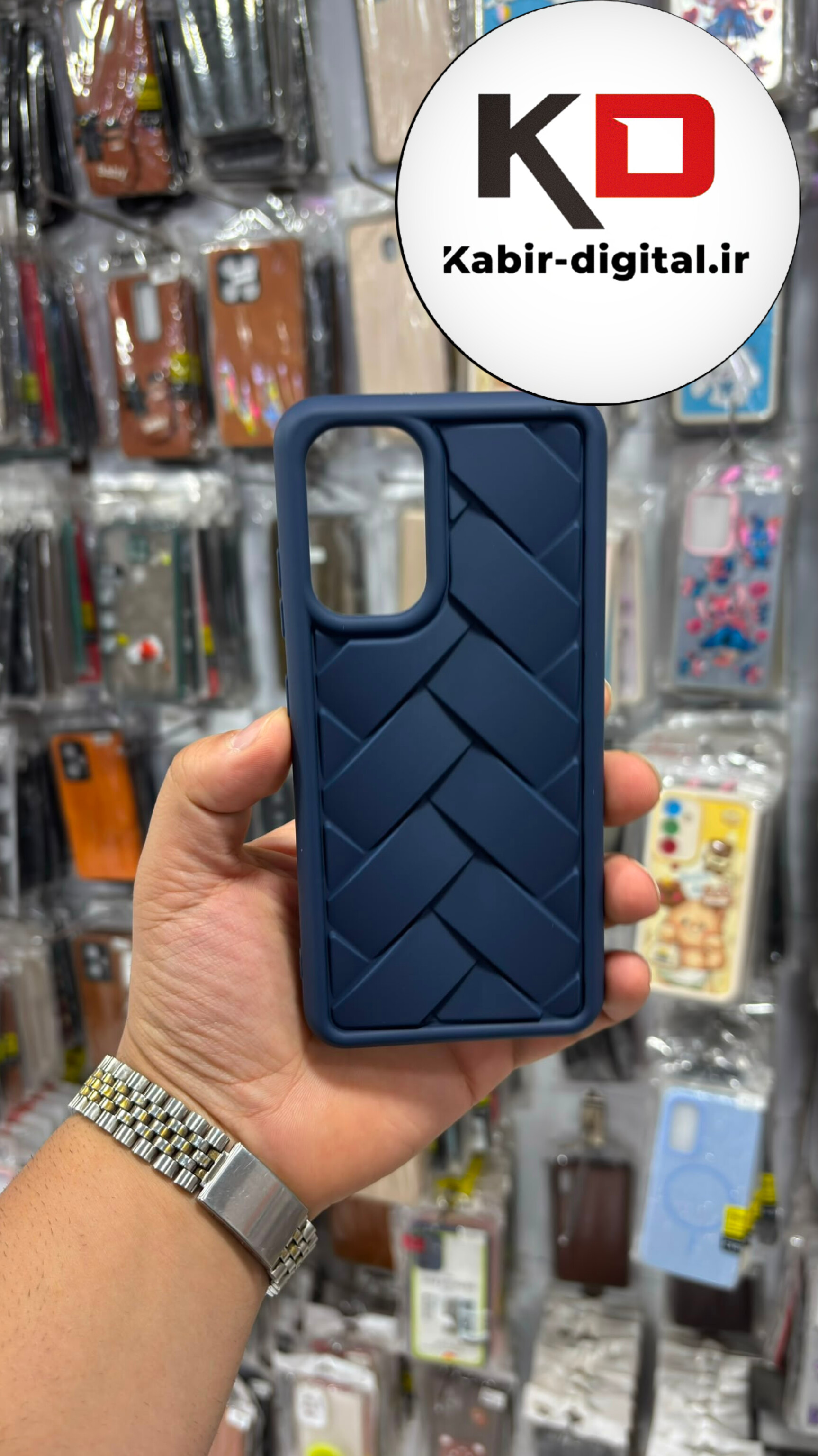 قاب گوشی Galaxy A32 سامسونگ طرح سیلیکونی Solid برجسته آجری سرمه ایی