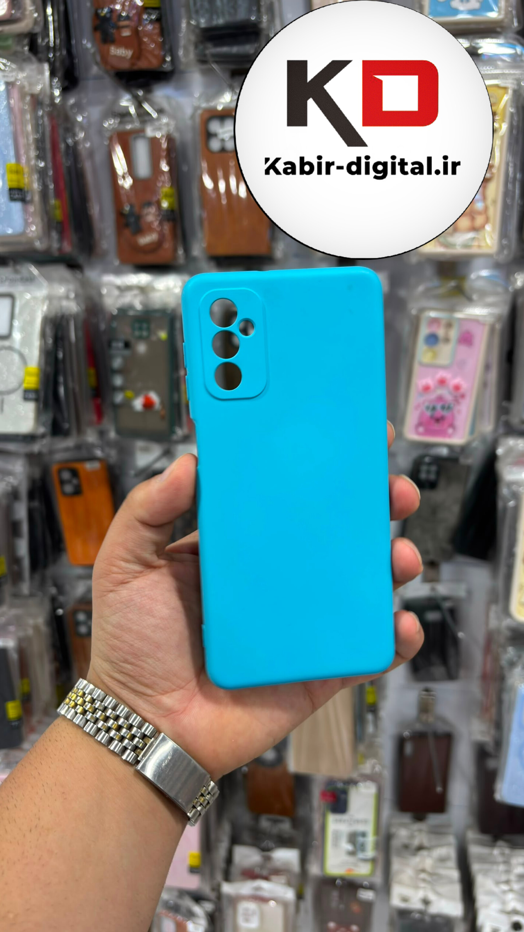 قاب گوشی Galaxy M52 سامسونگ سیلیکونی اورجینال درجه یک زیربسته آبی