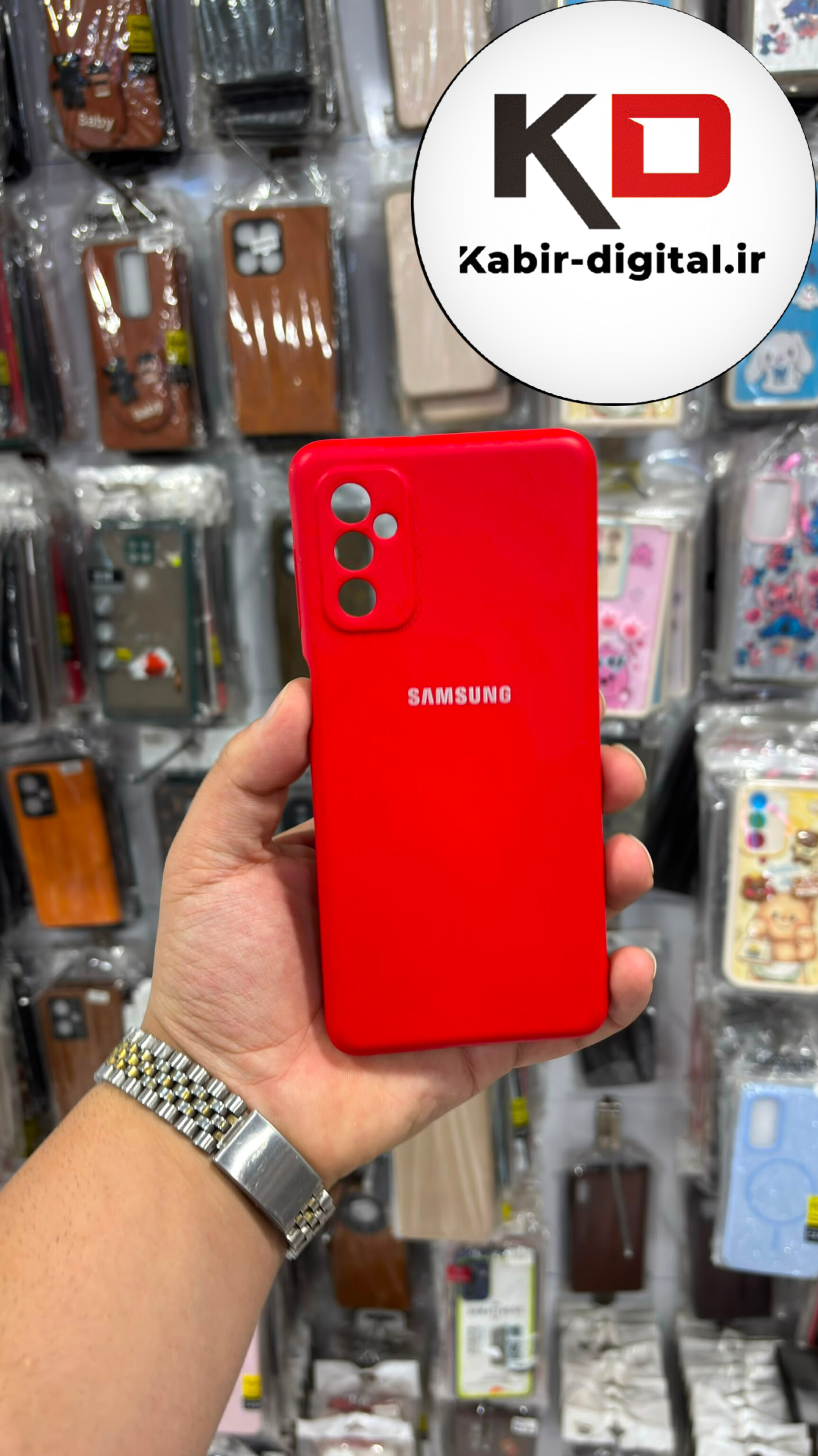قاب گوشی Galaxy M52 سامسونگ سیلیکونی اورجینال درجه یک زیربسته قرمز