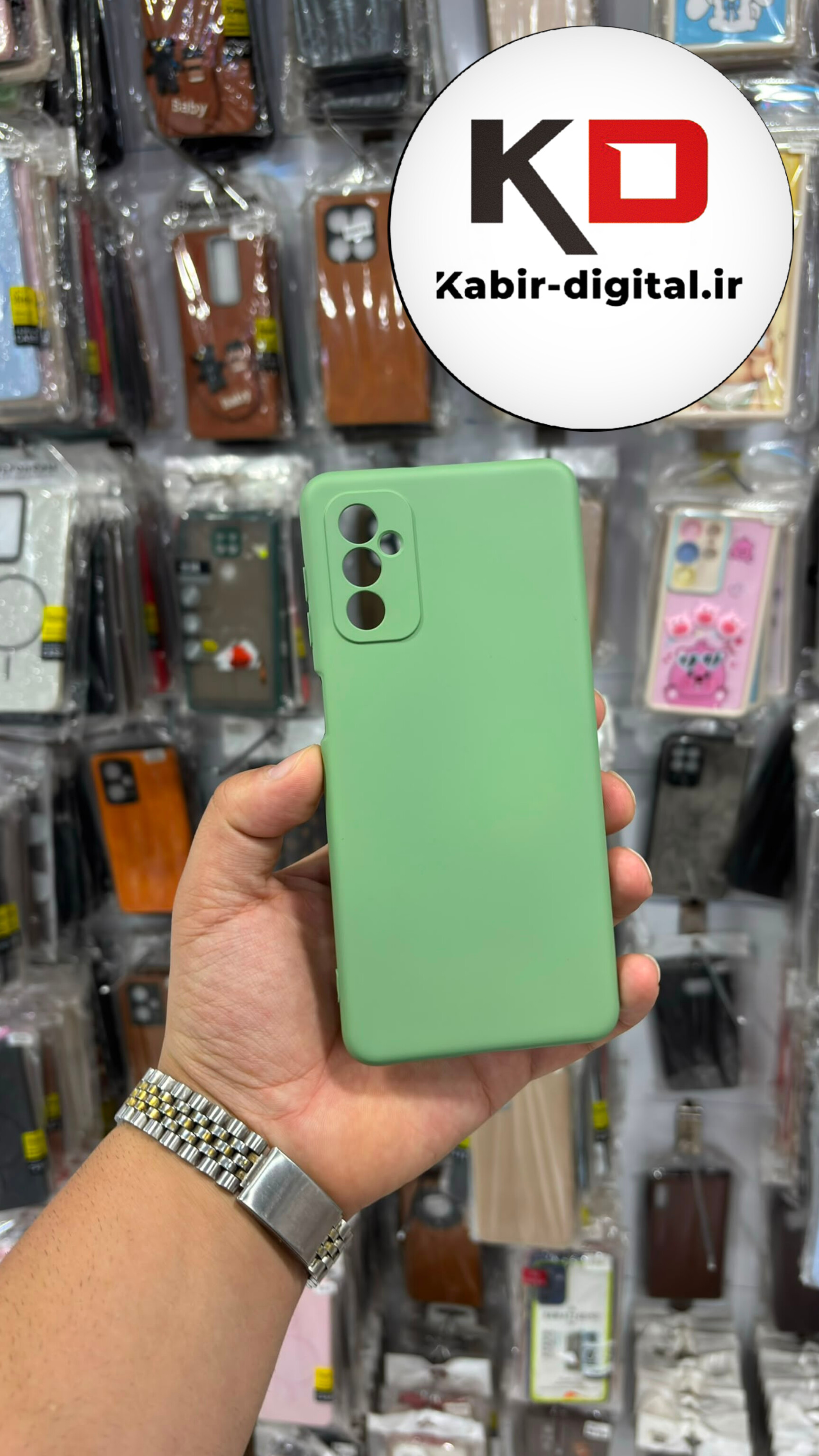 قاب گوشی Galaxy M52 سامسونگ سیلیکونی اورجینال درجه یک زیربسته سبز پسته ایی