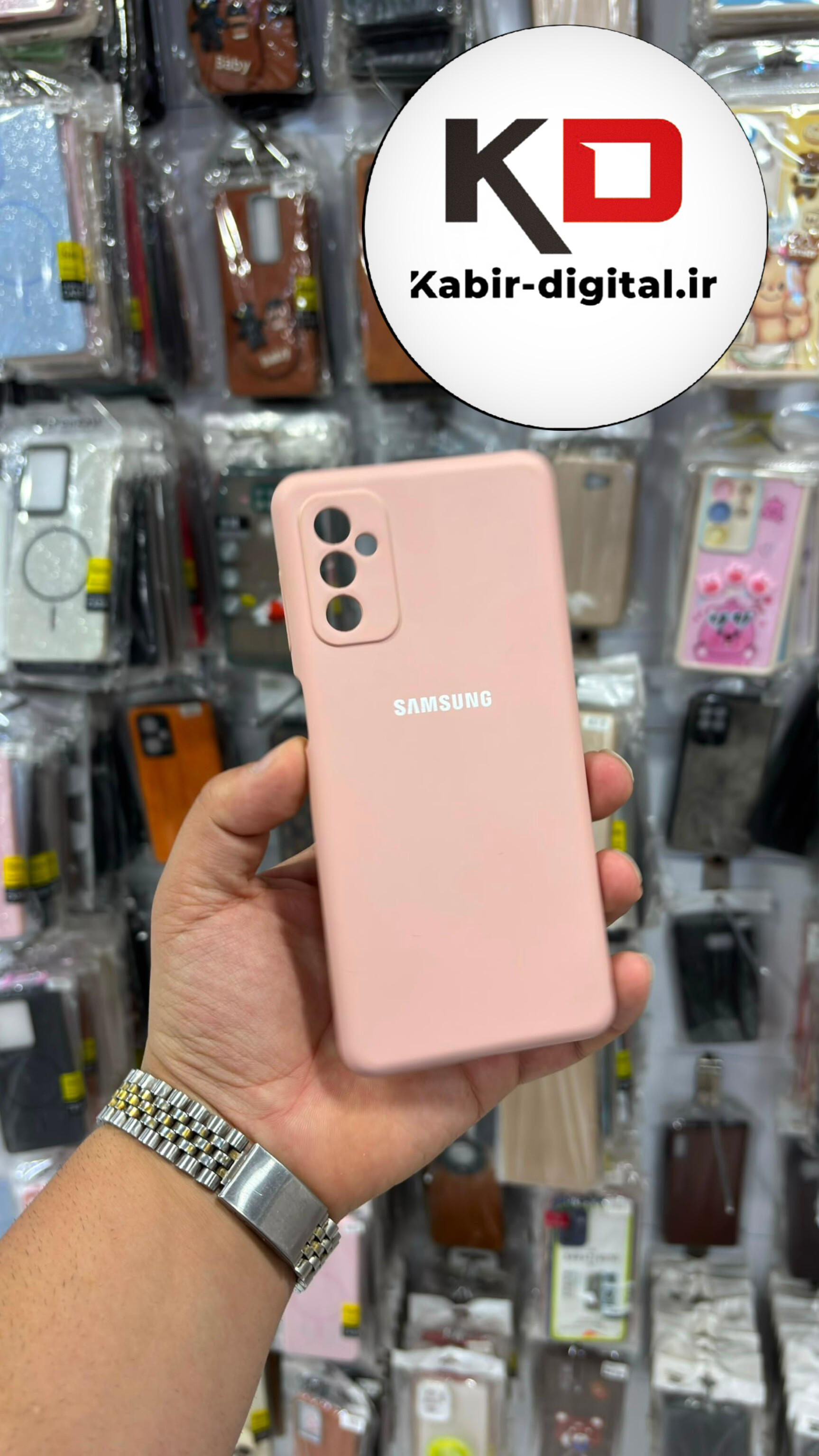 قاب گوشی Galaxy M52 سامسونگ سیلیکونی اورجینال درجه یک زیربسته صورتی