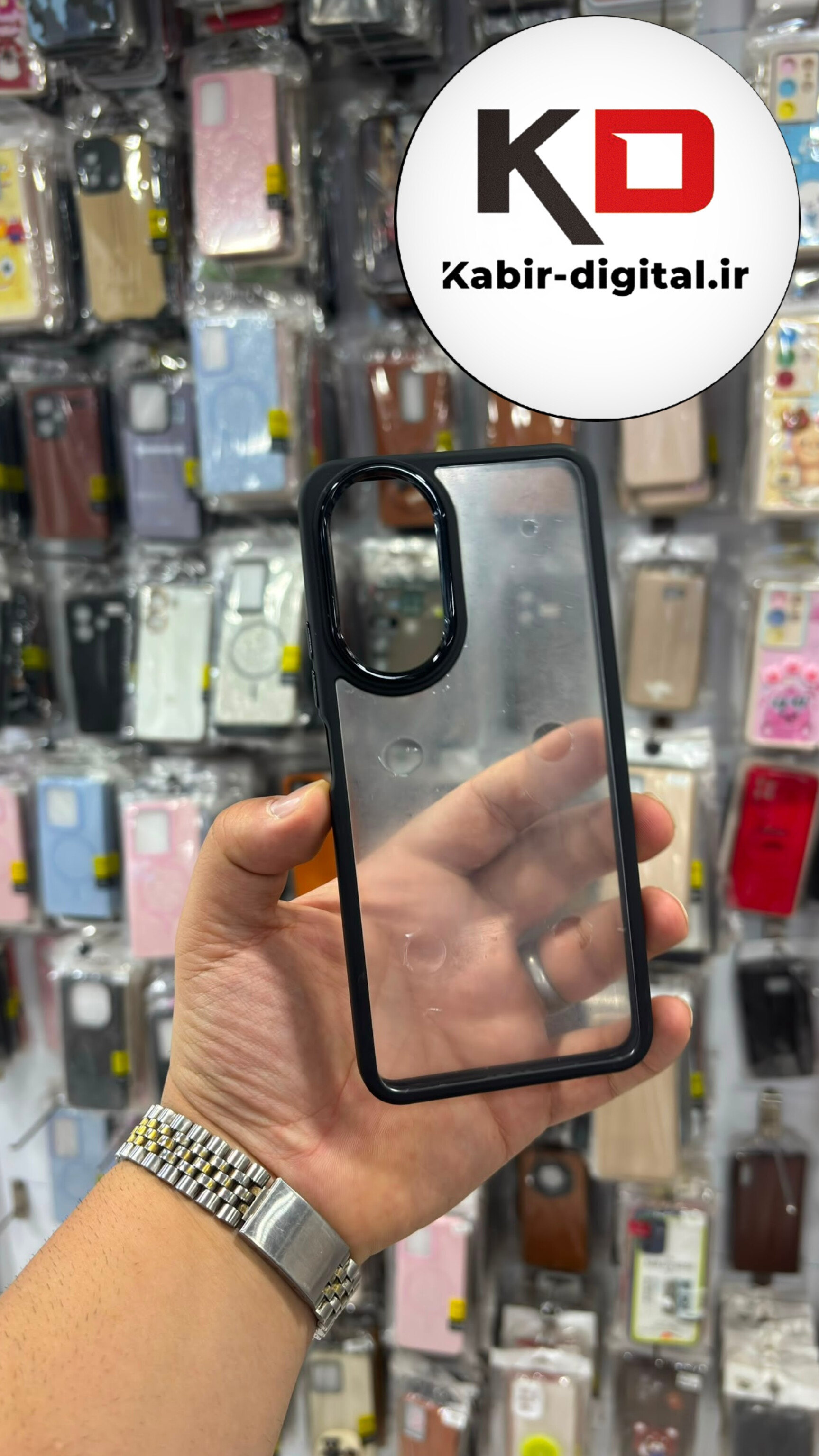 قاب گوشی Honor X7 4G آنر New Skin اورجینال متال دور سیلیکونی شفاف مشکی