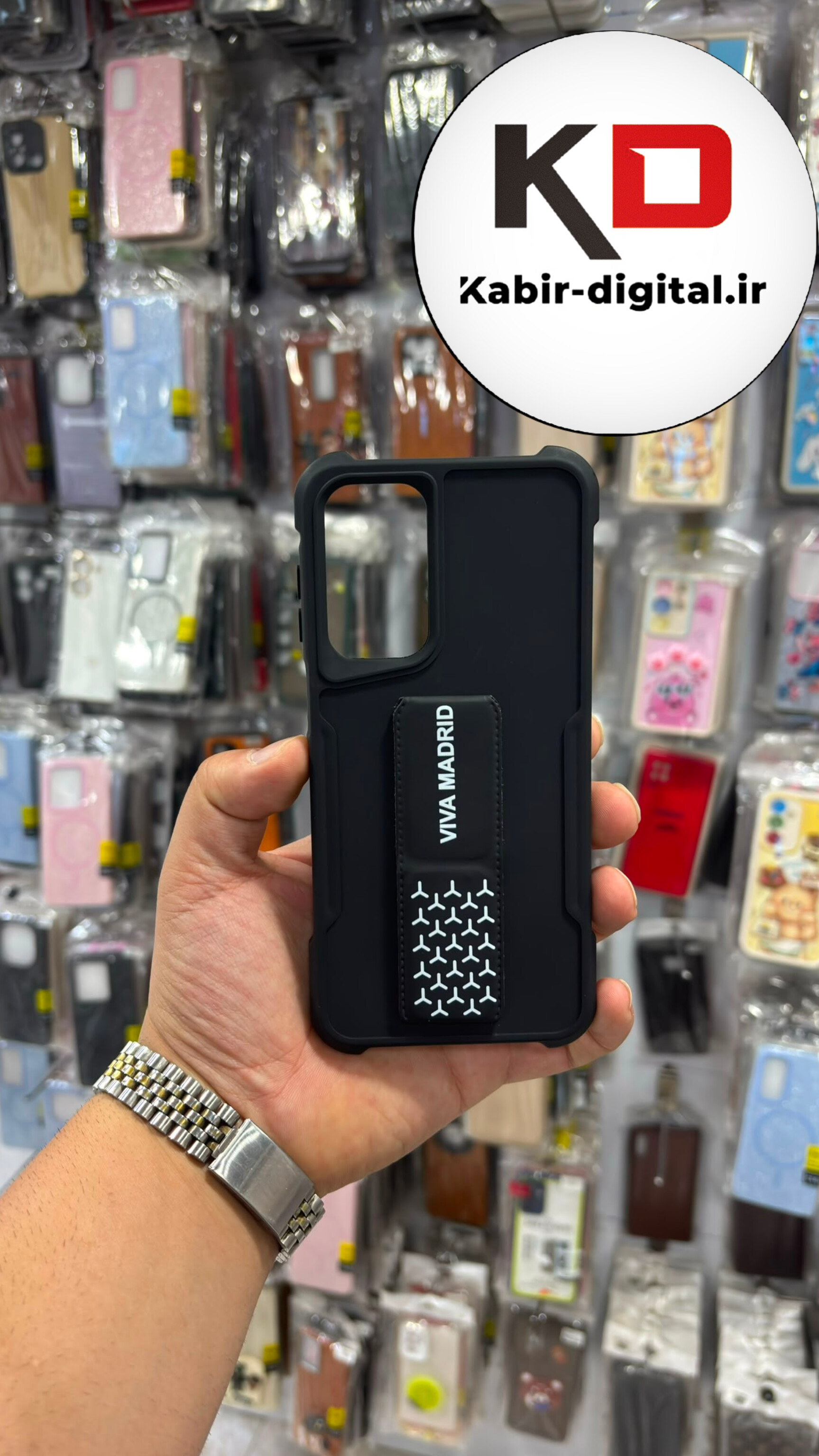 قاب گوشی Galaxy A16 / A17 / A26 سامسونگ چرمی دوخت دار کلاسیک اورجینال VIVAاستند شو مشکی