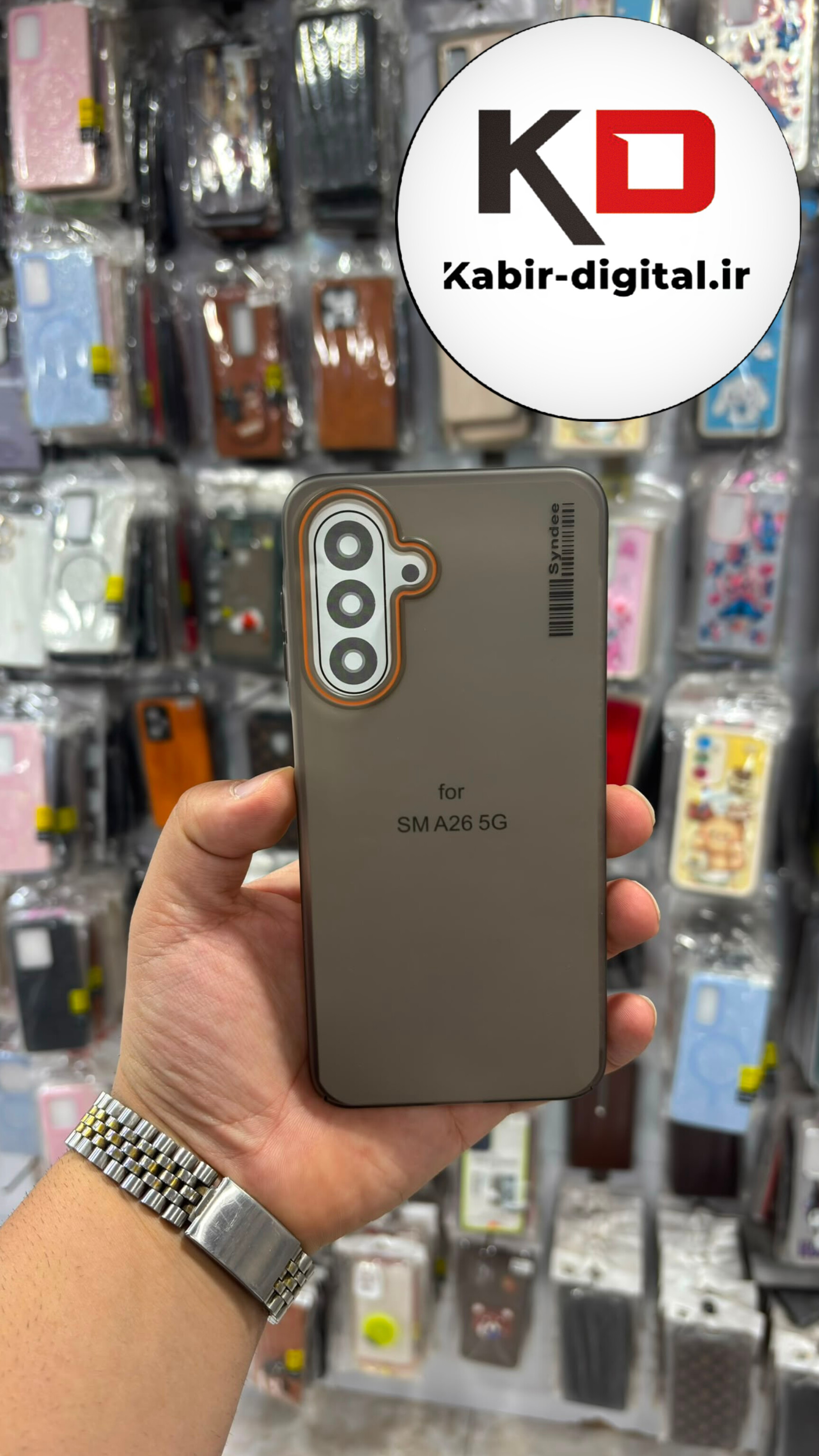قاب گوشی Galaxy A16 / A17 / A26 سامسونگ  Syndee مات طرح اسپرت لنز برجسته نارنجی