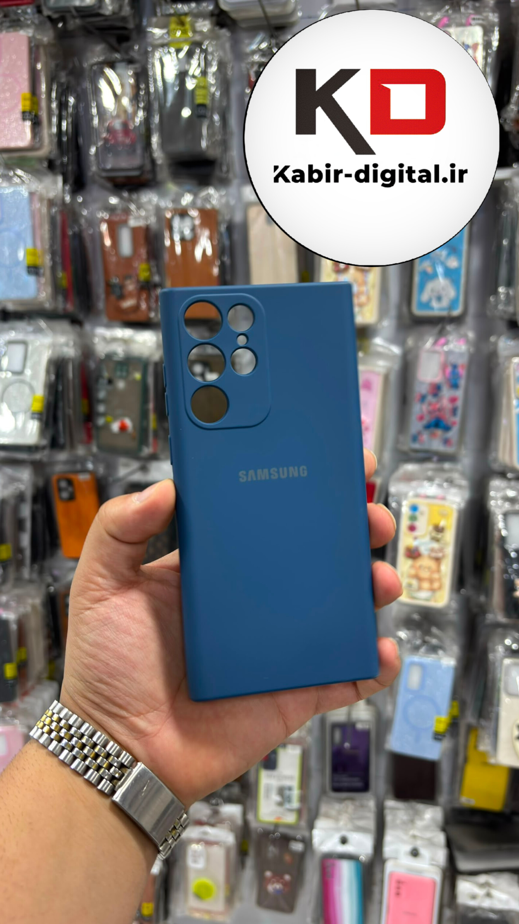 قاب گوشی Galaxy S22 Ultra سامسونگ سیلیکونی اورجینال درجه یک زیر بسته محافظ لنزدار سرمه ایی