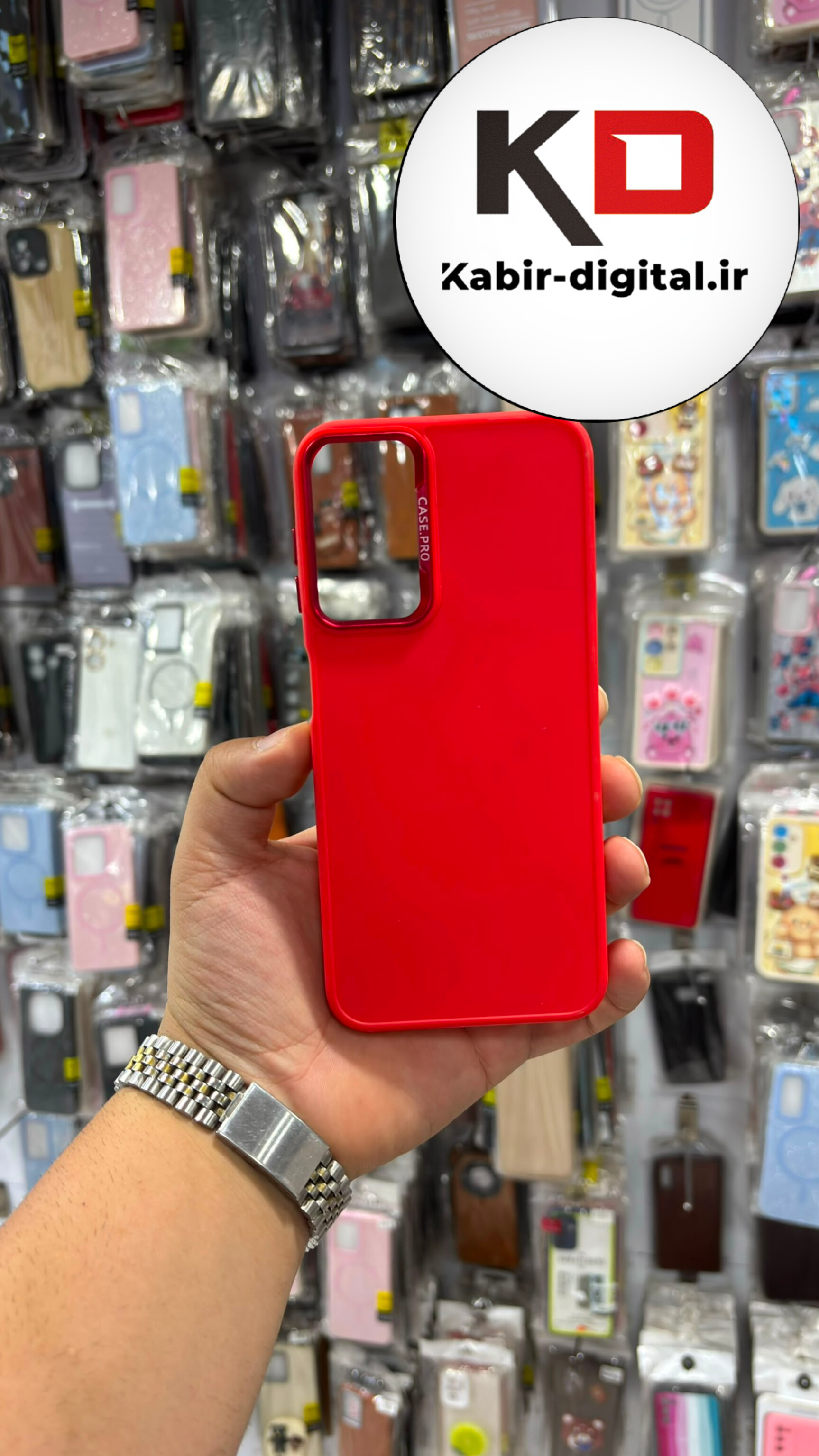 قاب گوشی Galaxy A05S سامسونگ سیلیکونی CASE PRO لنز اسپرت متال قرمز
