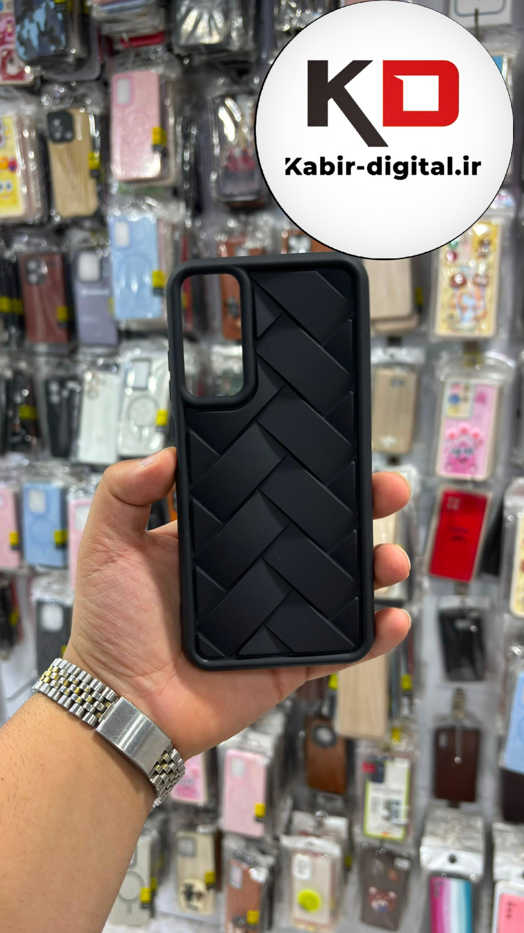 قاب گوشی Galaxy A05S سامسونگ طرح سیلیکونی Solid برجسته آجری مشکی