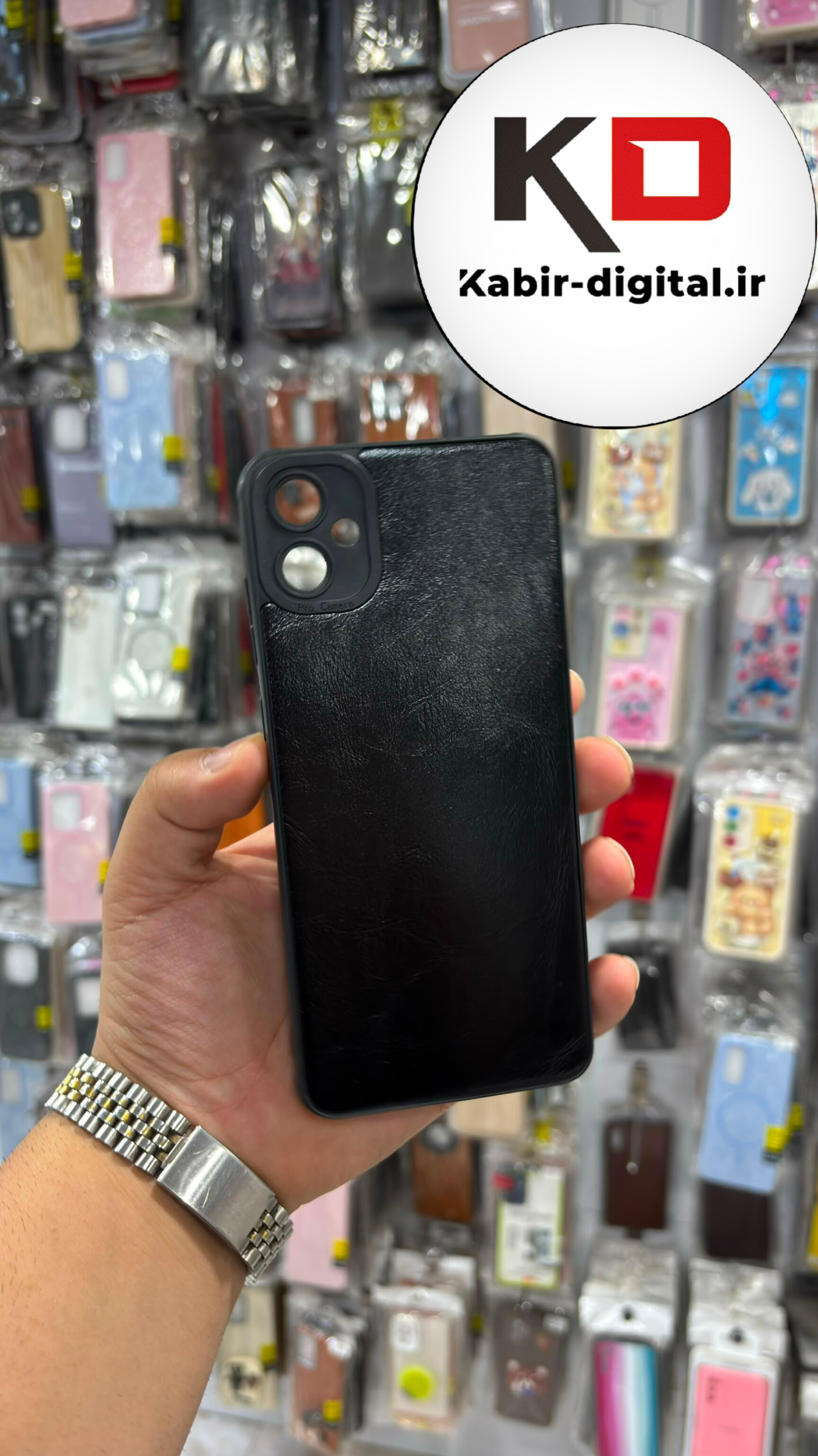 قاب گوشی Galaxy A05 سامسونگ طرح ژله ای چرمی ساده محافظ لنزدار مشکی