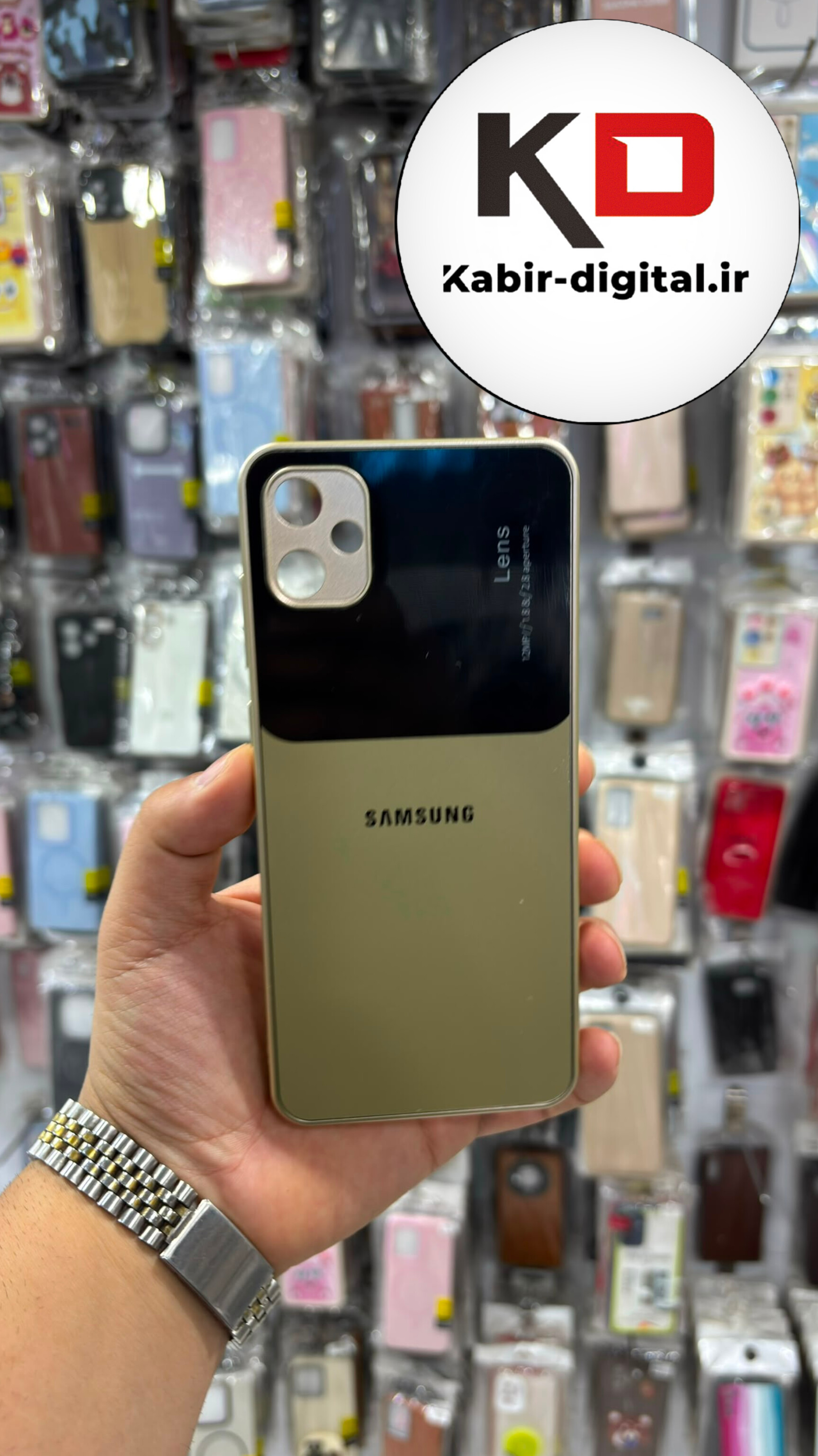 قاب گوشی Galaxy A05 سامسونگ PVD Camera Lense اورجینال محافظ لنز دار رنگ طلایی