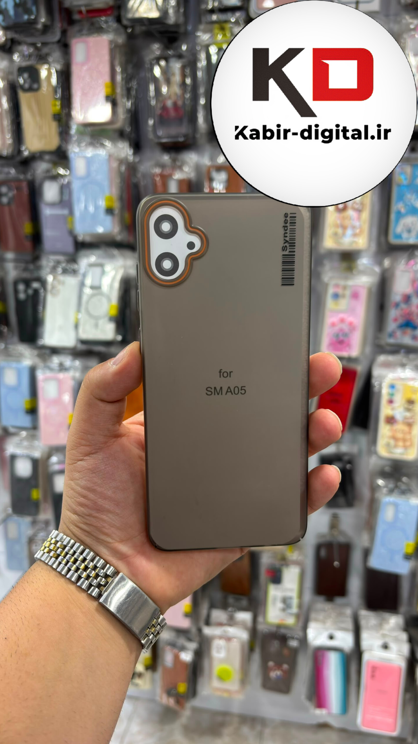 قاب گوشی Galaxy A05 سامسونگ  Syndee مات طرح اسپرت لنز برجسته نارنجی