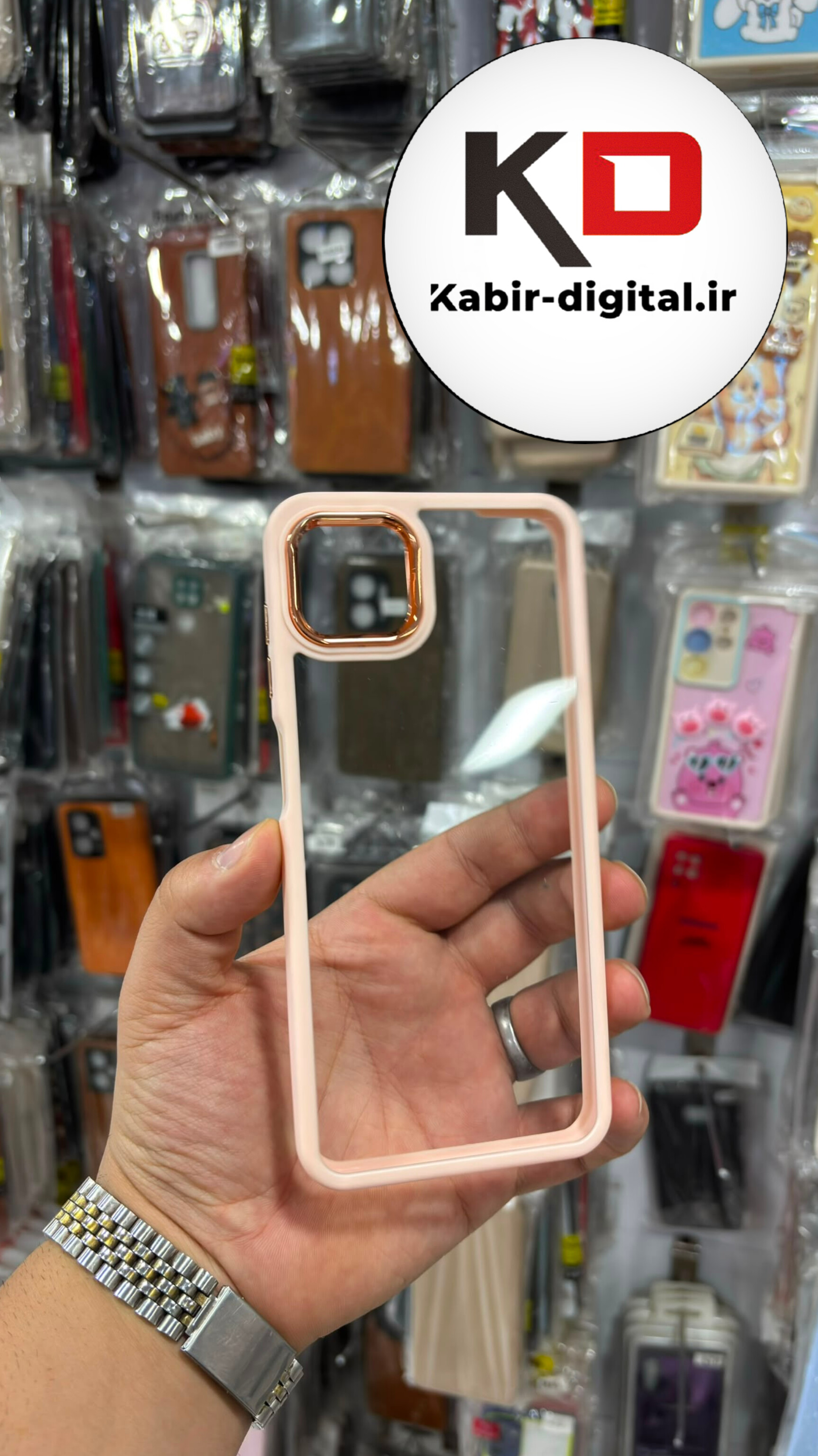 قاب گوشی Galaxy A04 سامسونگ New Skin اورجینال متال دور سیلیکونی شفاف صورتی پاستیلی