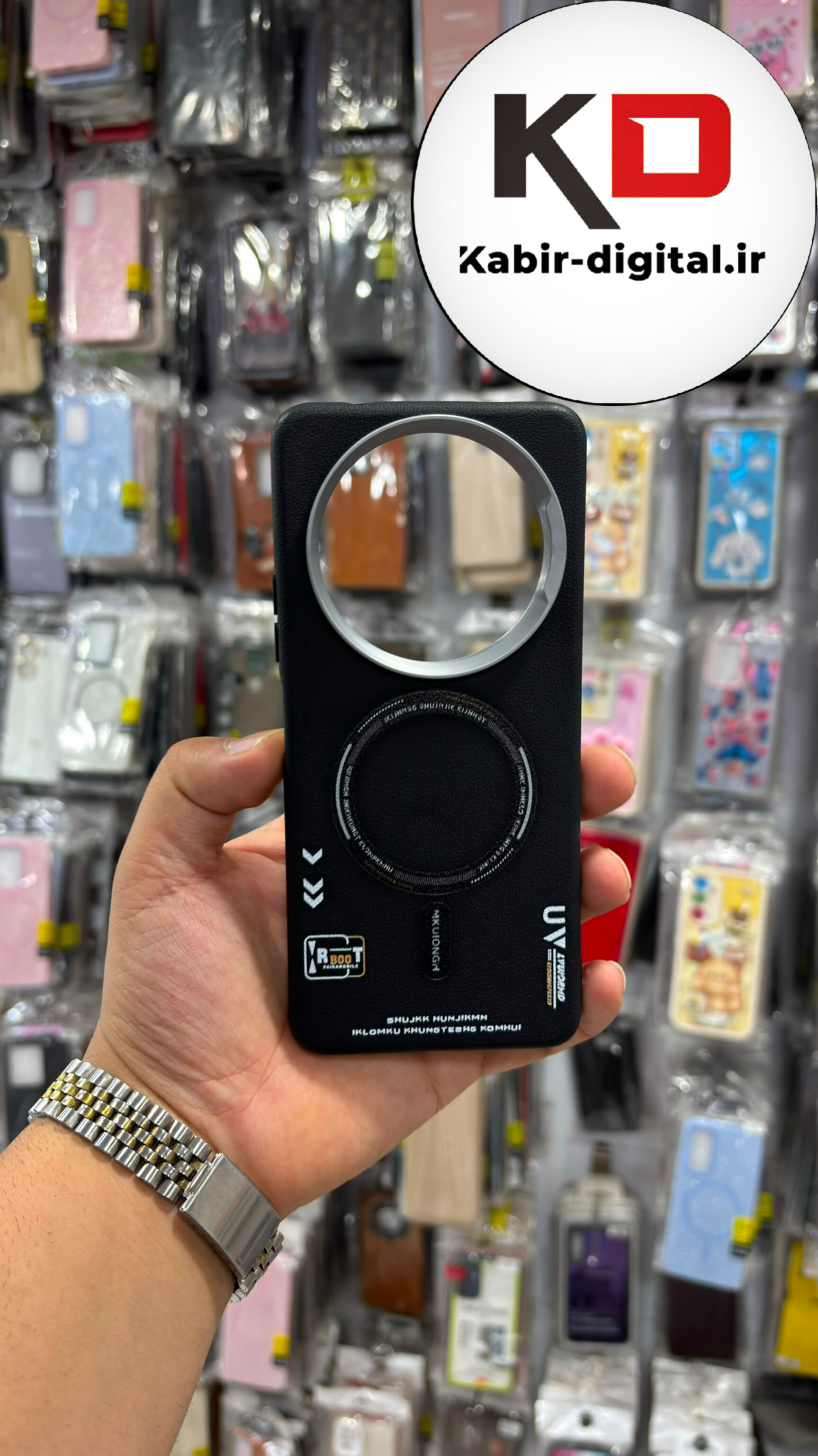 قاب گوشی Redmi A3 / Redmi A3X شیائومی  سیلیکونی طرح Magsafe مگ سیف Sport لنز کروم مشکی