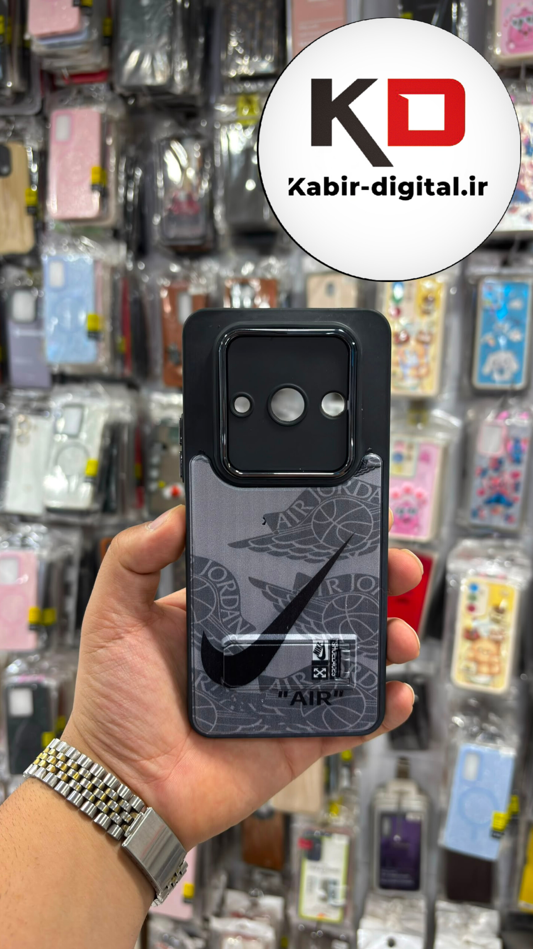 قاب گوشی Redmi A3 / Redmi A3X شیائومی ضد ضربه  اورجینال لنز برجسته کرومی طرحدار استندشو محافظ لنزدار