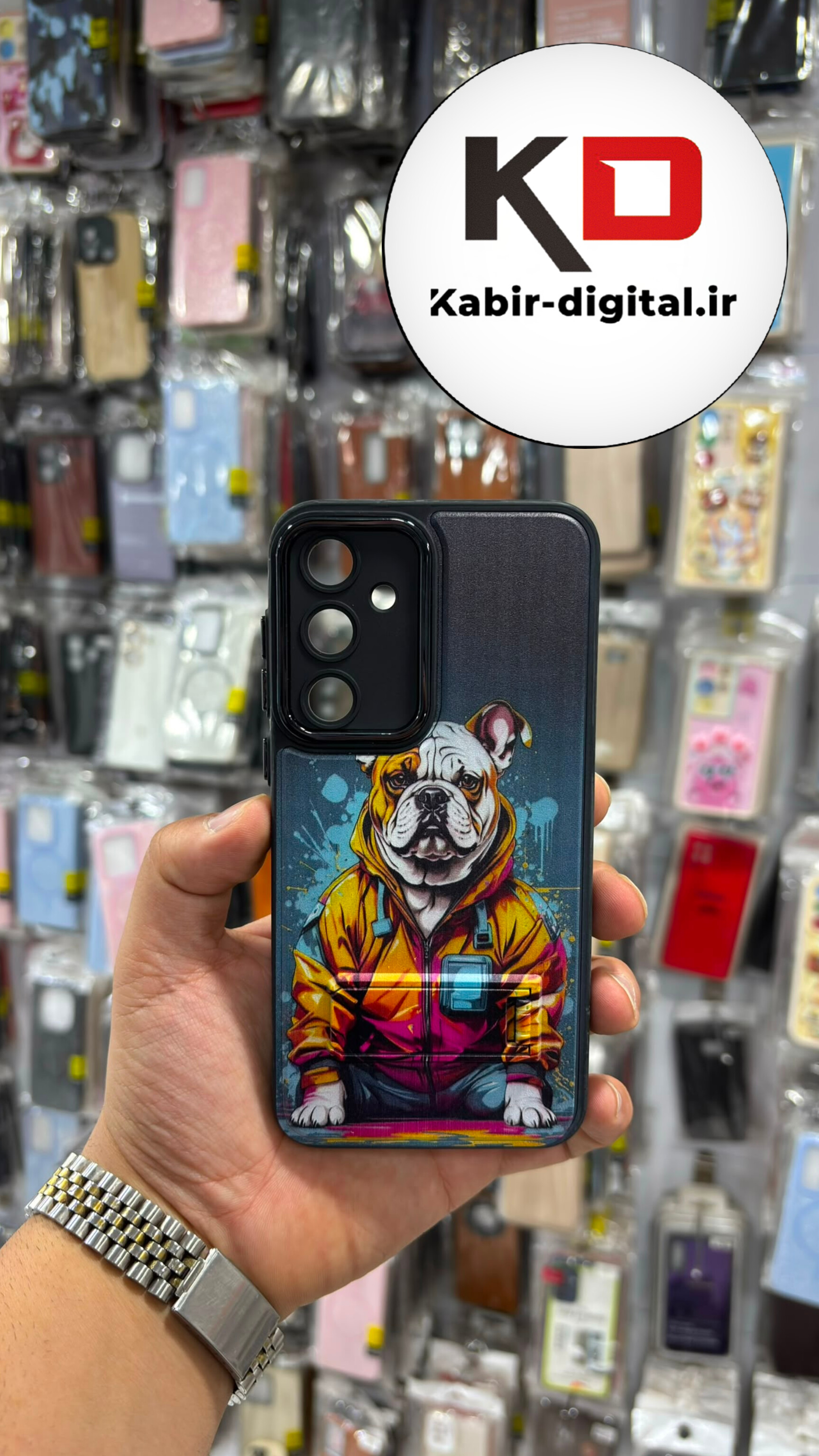 قاب گوشی Galaxy A35 سامسونگ  سیلیکونی Solid Case عروسکی لنز کرومی استندشو محافظ لنزدار