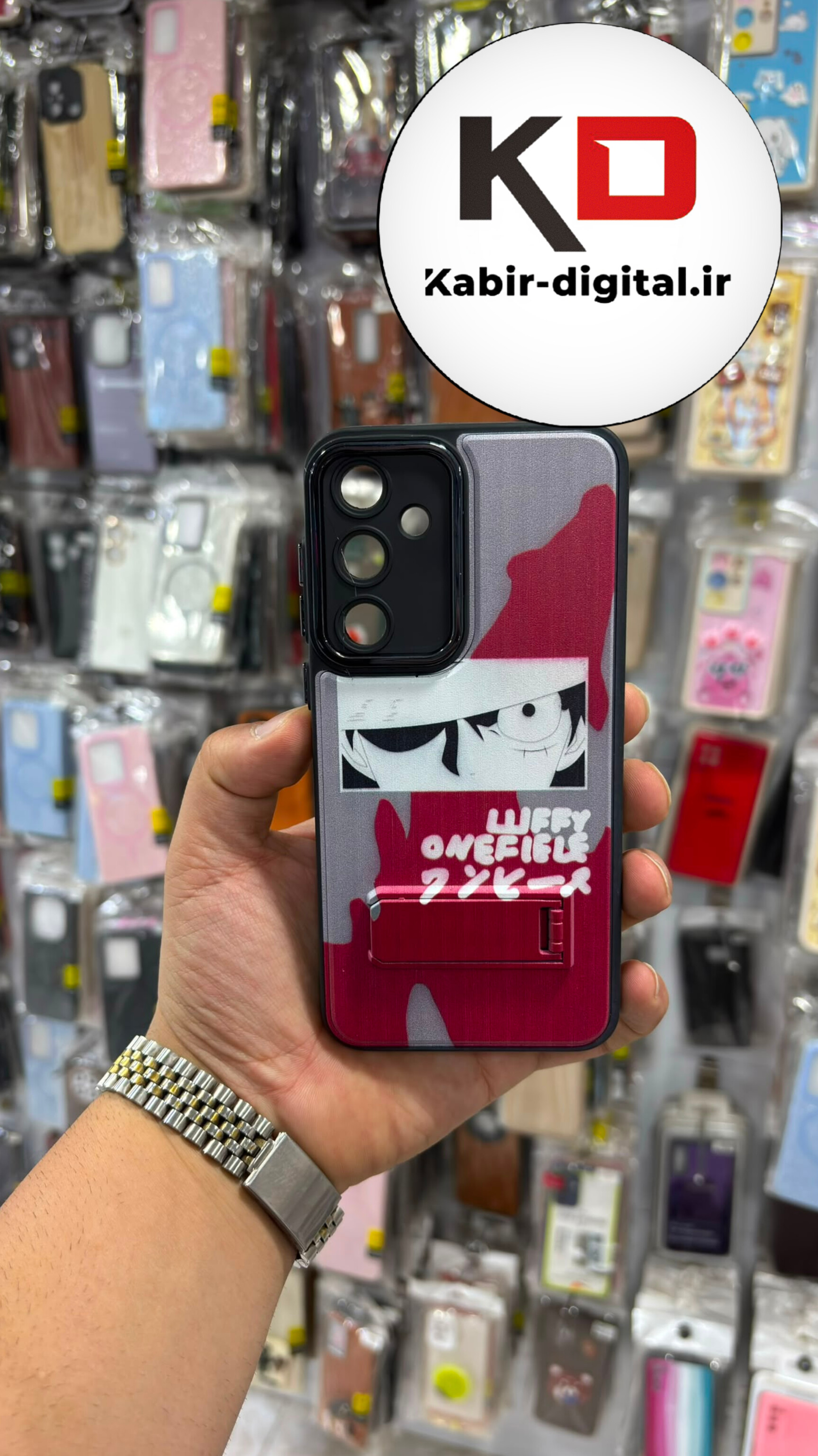 قاب گوشی Galaxy A55 سامسونگ  سیلیکونی Solid Case عروسکی لنز کرومی استندشو محافظ لنزدار