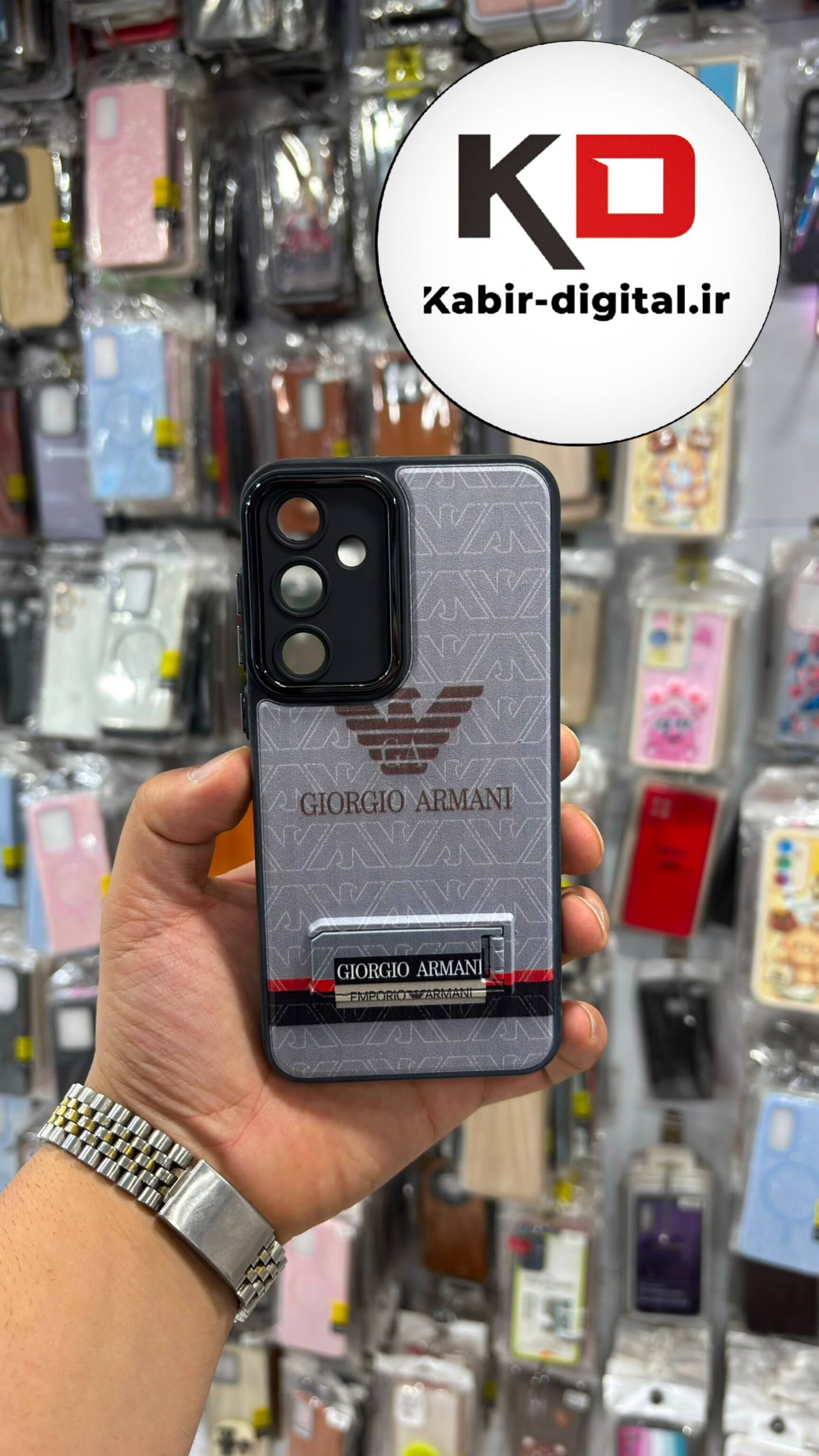 قاب گوشی Galaxy A55 سامسونگ  سیلیکونی Solid Case عروسکی لنز کرومی استندشو محافظ لنزدار