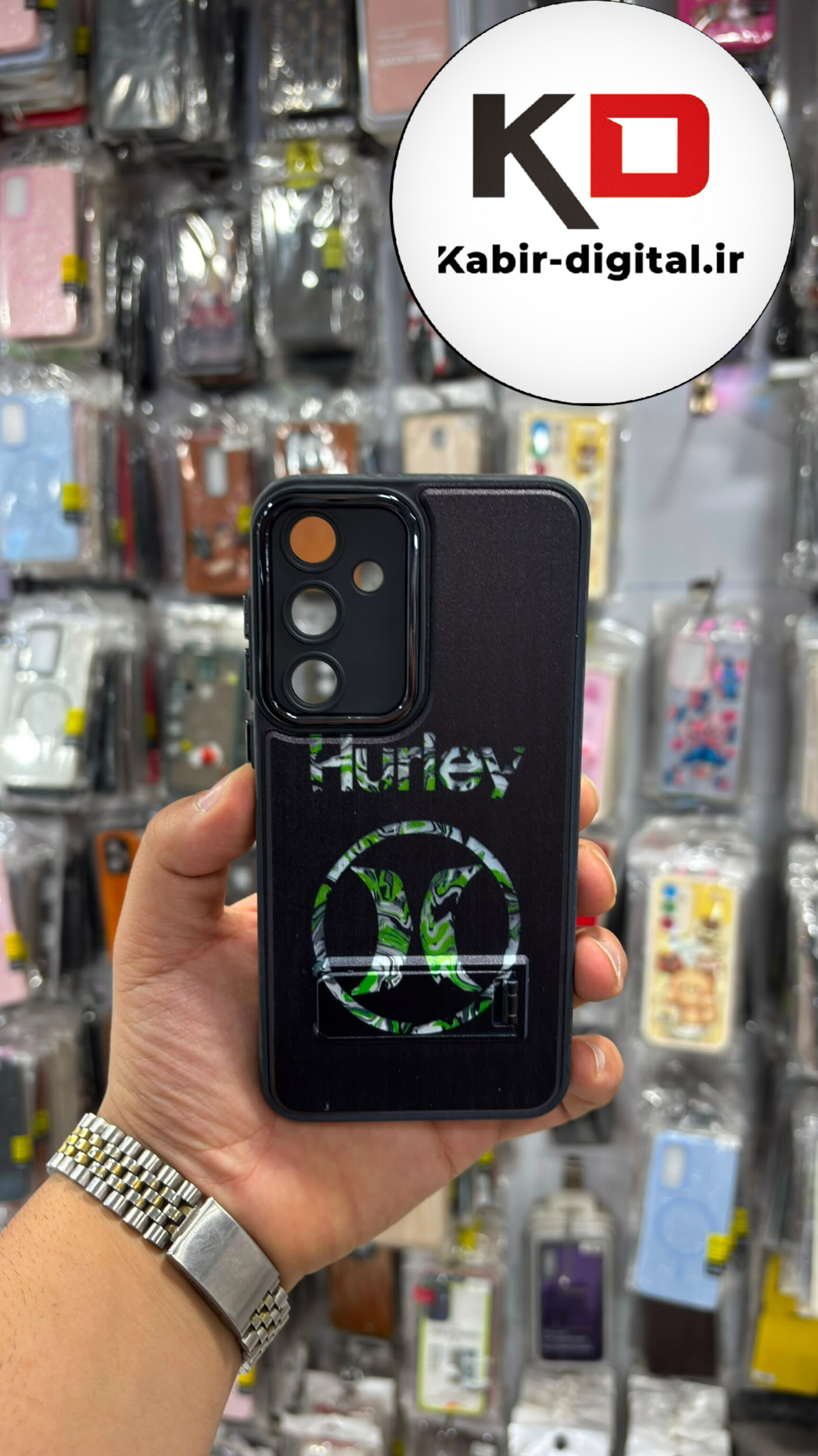 قاب گوشی Galaxy A55 سامسونگ  سیلیکونی Solid Case عروسکی لنز کرومی استندشو محافظ لنزدار