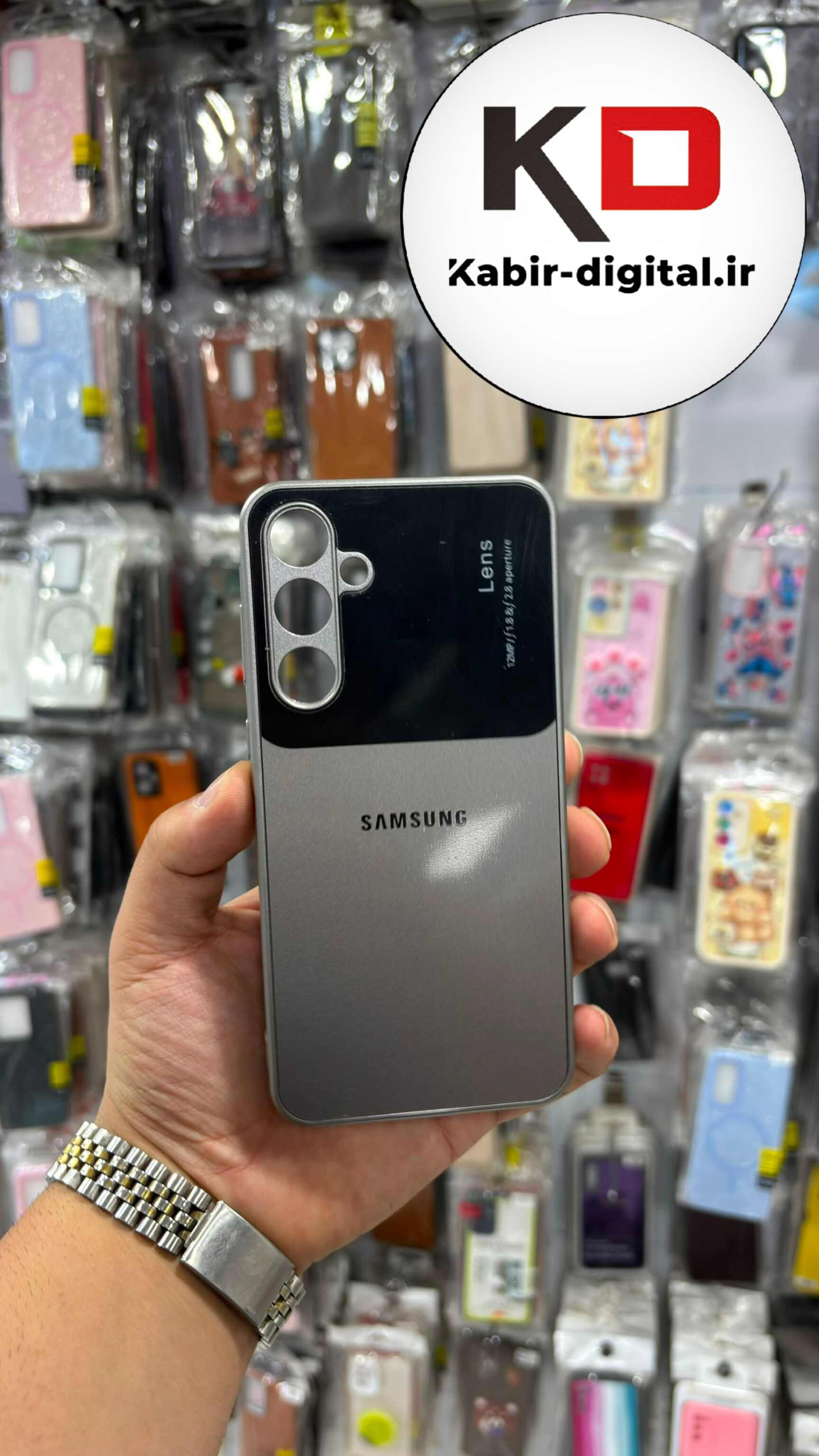 قاب گوشی Galaxy A55 سامسونگ طرح ضد ضربه PVD Camera Lense اورجینال محافظ لنز دار رنگ طوسی