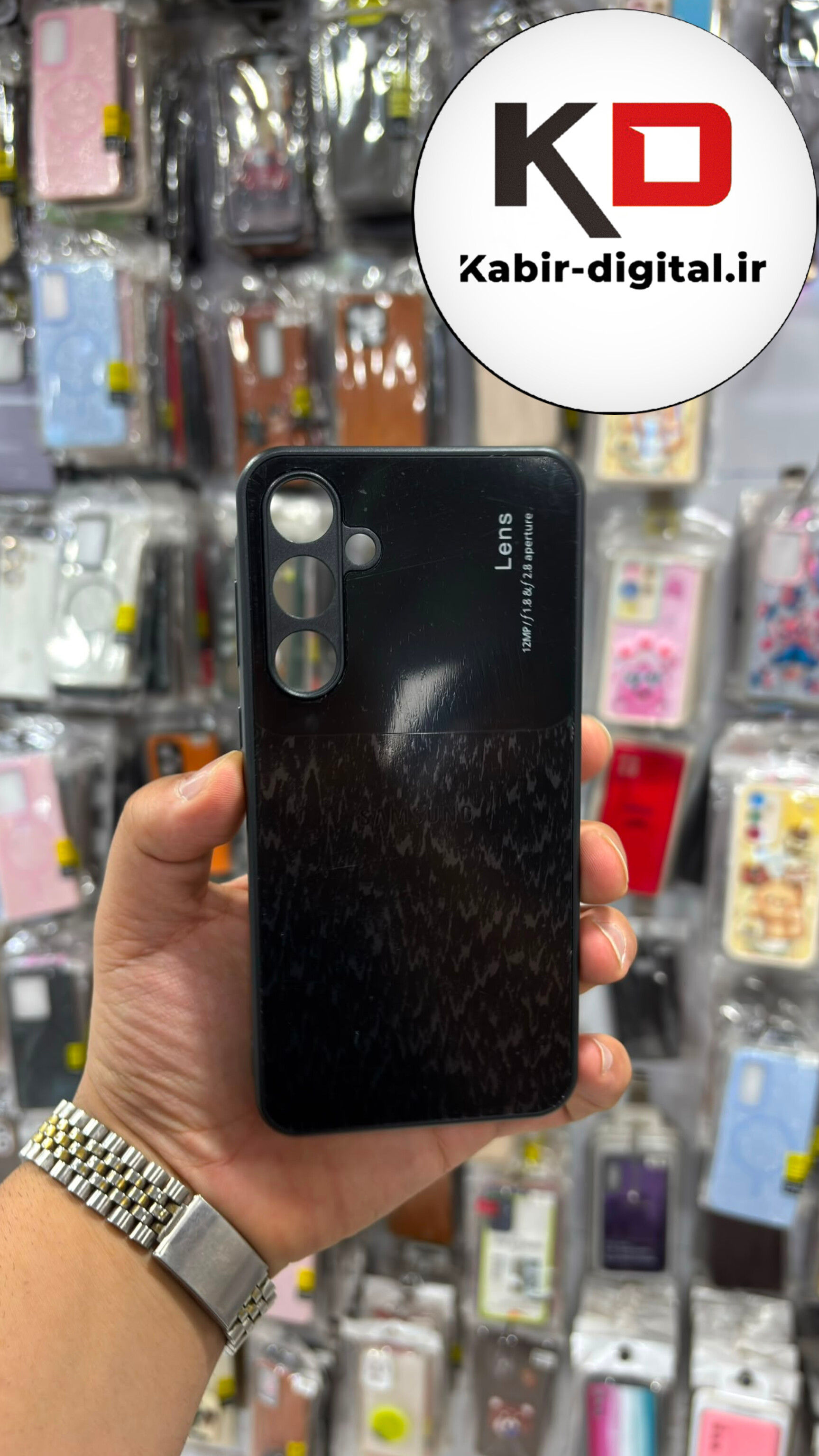 قاب گوشی Galaxy A55 سامسونگ طرح ضد ضربه PVD Camera Lense اورجینال محافظ لنز دار رنگ مشکی