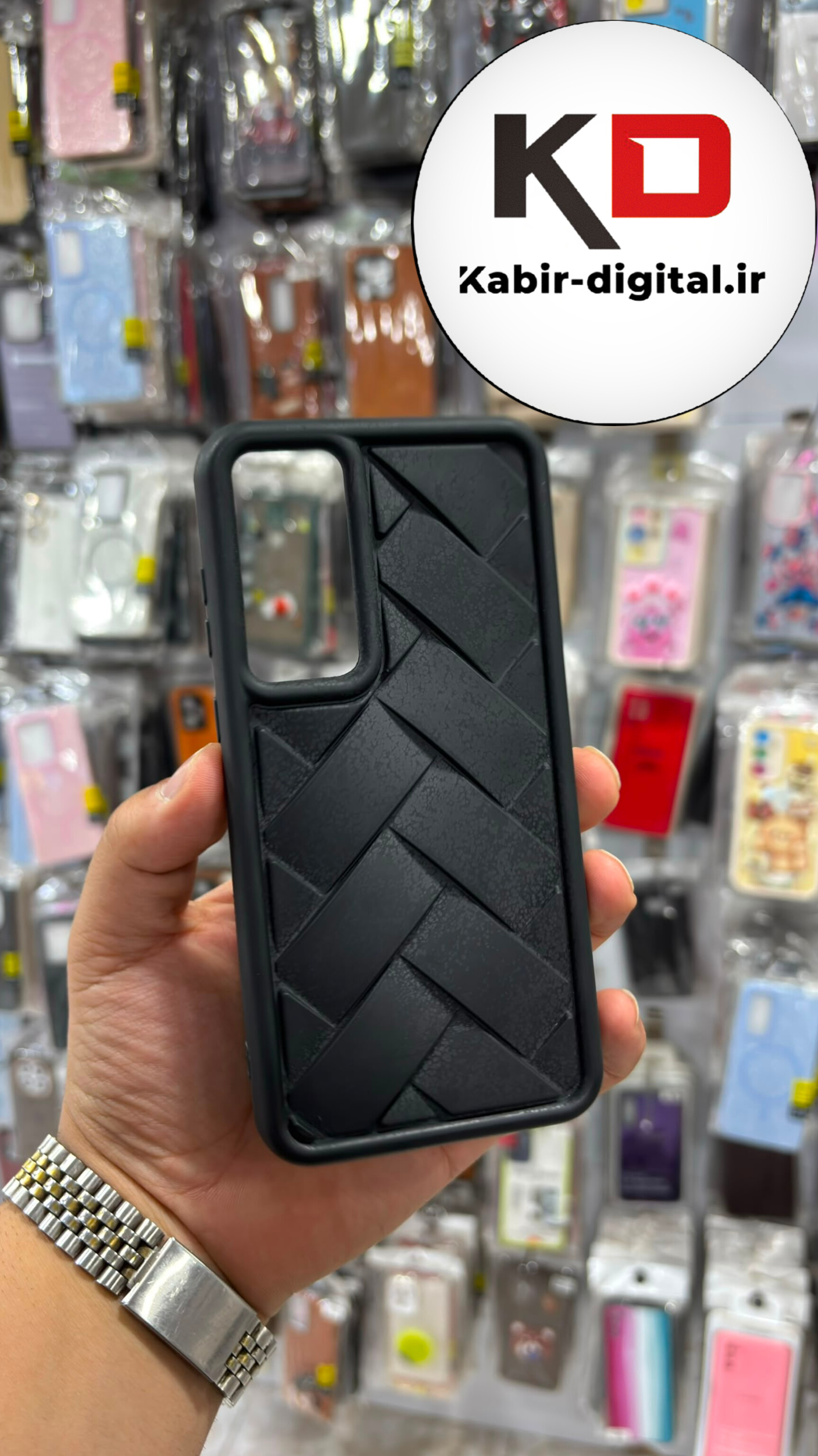 قاب گوشی Galaxy A55 سامسونگ طرح سیلیکونی Solid برجسته آجری مشکی