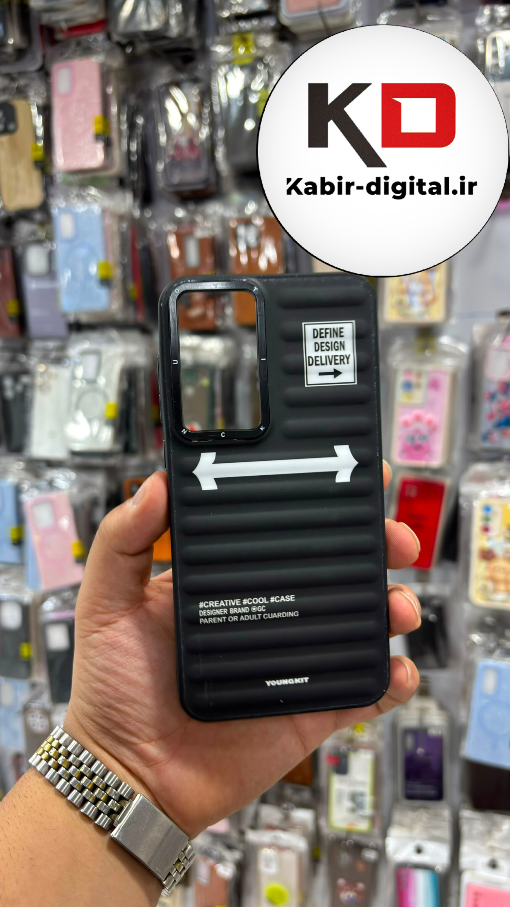 قاب گوشی Galaxy A55 سامسونگ طرح ضد ضربه مات یانگ کیت YoungKit مشکی