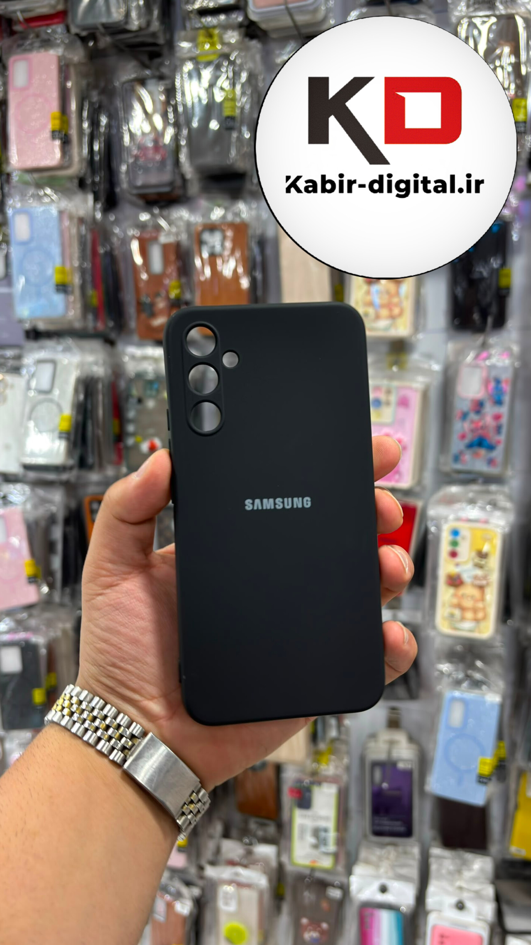 قاب گوشی Galaxy A34 سامسونگ سیلیکونی اورجینال درجه یک داخل پارچه محافظ لنزدار مشکی