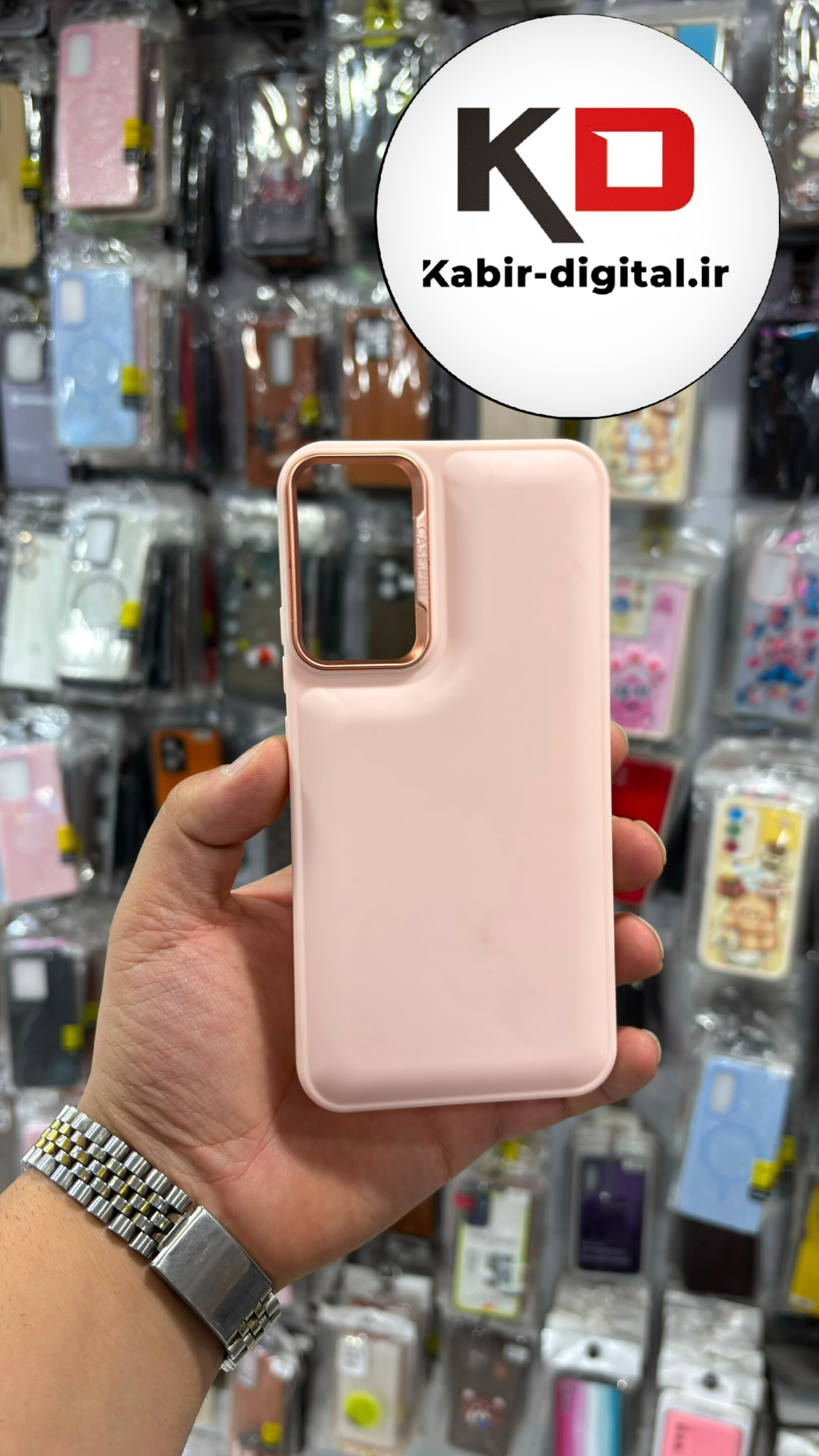 قاب گوشی Galaxy A34 سامسونگ سیلیکونی CASE PRO لنز اسپرت متال صورتی پاستیلی