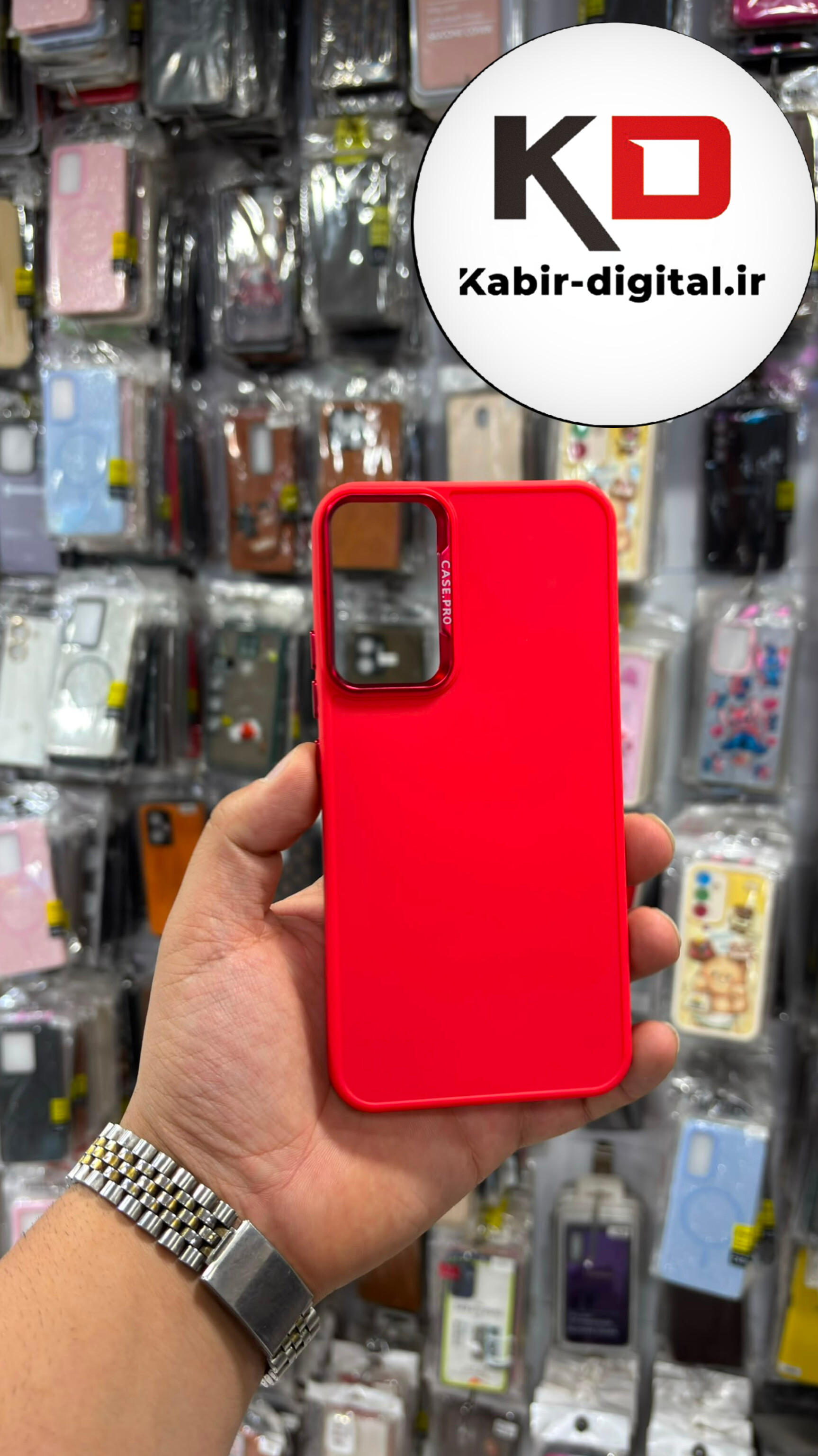 قاب گوشی Galaxy A34 سامسونگ سیلیکونی CASE PRO لنز اسپرت متال قرمز