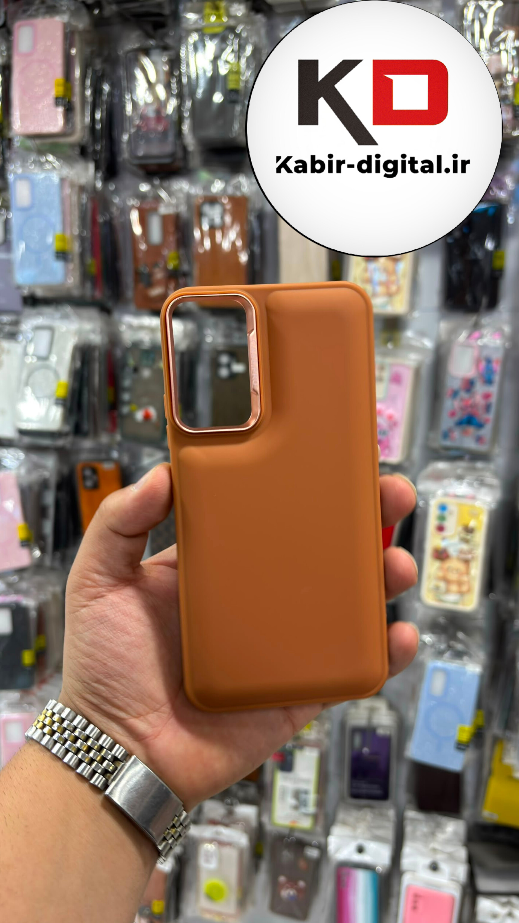 قاب گوشی Galaxy A34 سامسونگ سیلیکونی CASE PRO لنز اسپرت متال عسلی