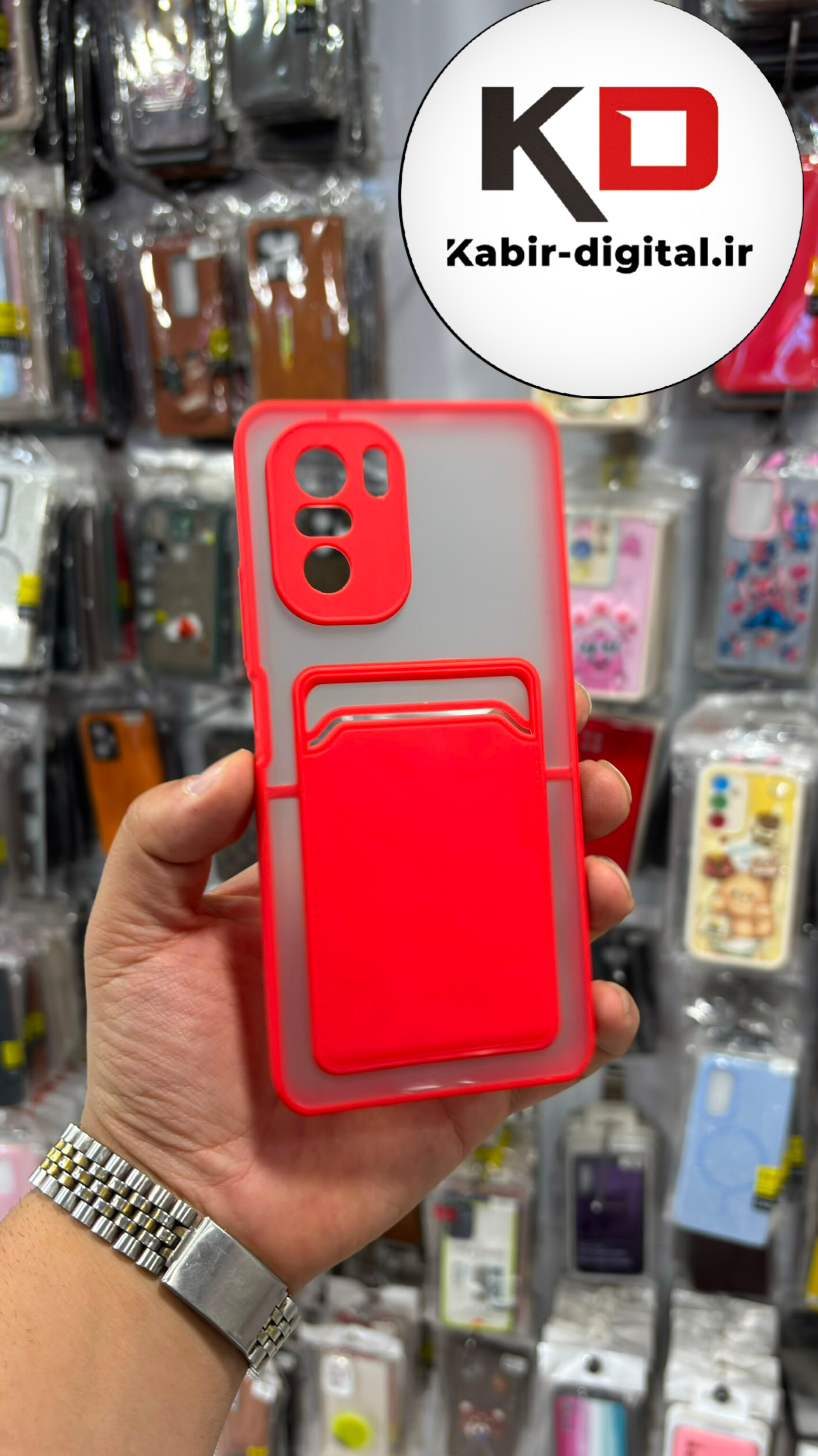 قاب گوشی Redmi 40K / POCO F3 شیائومی پشت مات دور رنگی سیلیکونی محافظ لنزدار جاکارتی  قرمز