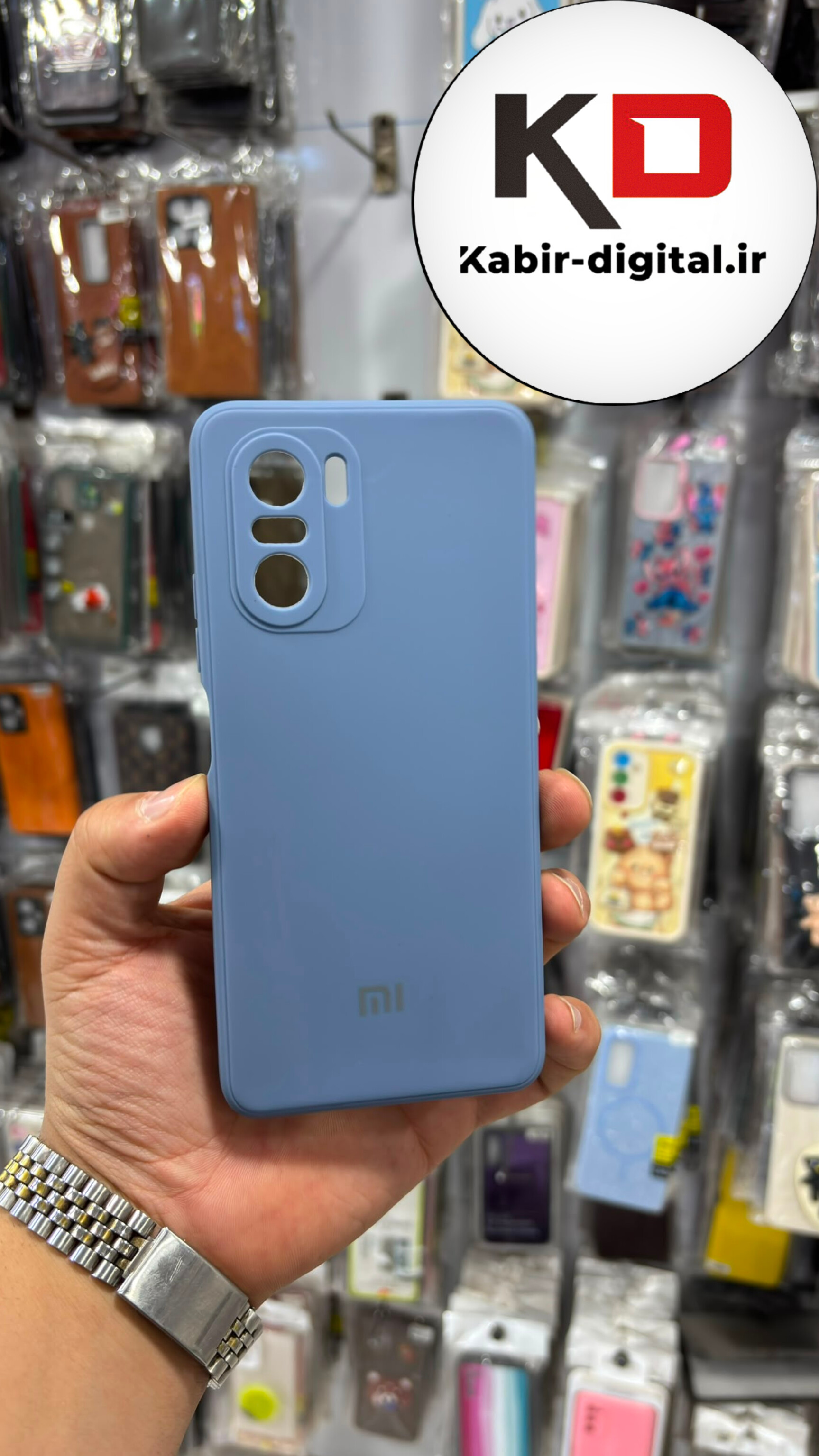 قاب گوشی Redmi 40K / POCO F3 شیائومی سیلیکونی اورجینال درجه یک زیر بسته آبی محافظ لنز دار