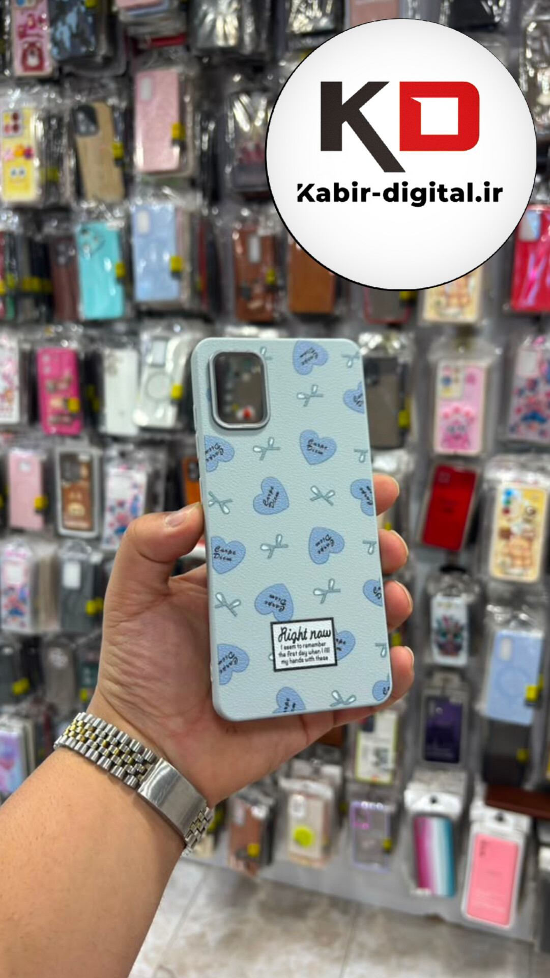 قاب گوشی Galaxy A51 / A31 سامسونگ لدر دیزاین SOFT Lether Design سیلیکونی طرح قلب آبی