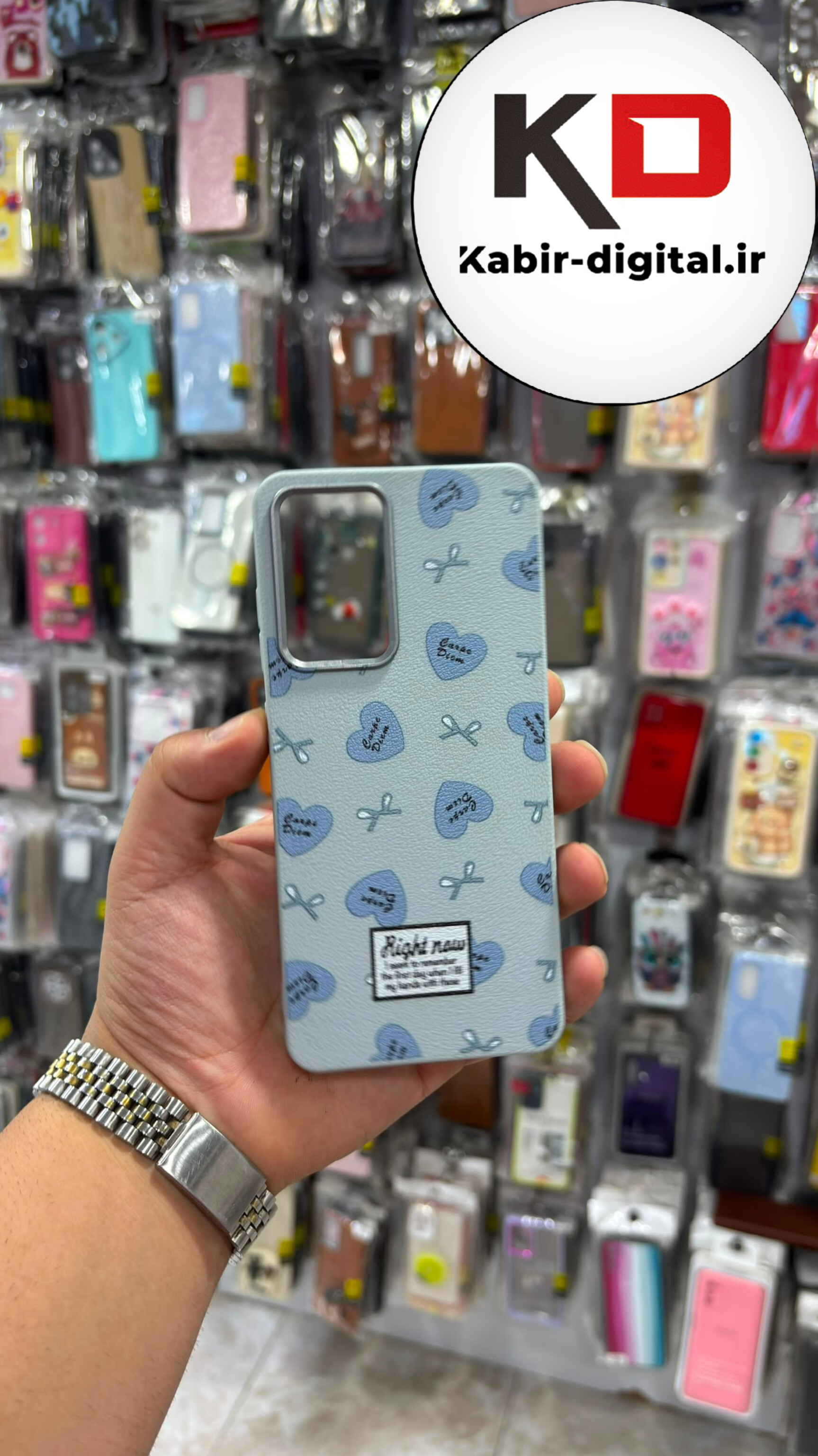 قاب گوشی Galaxy A52 / A52sسامسونگ لدر دیزاین SOFT Lether Design سیلیکونی طرح قلب آبی
