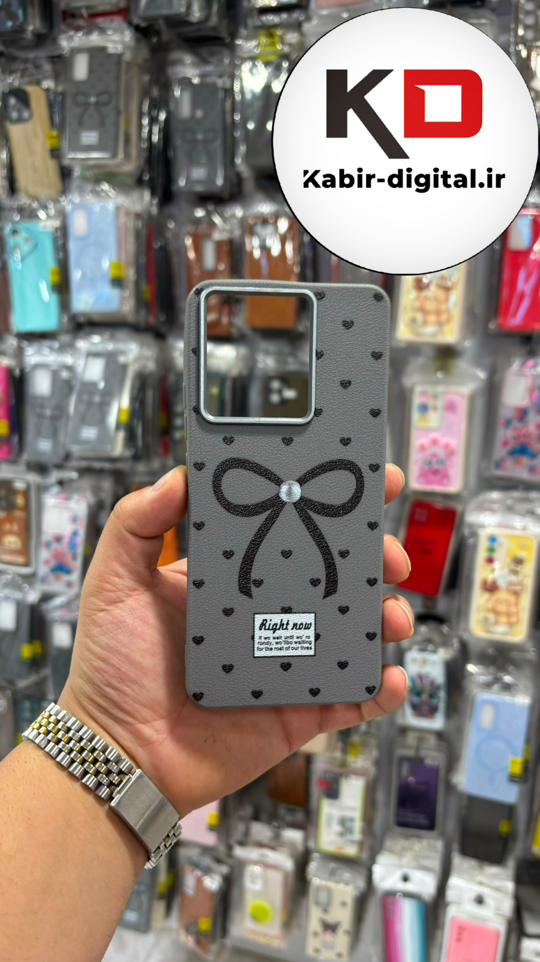 قاب گوشی Redmi Note 13 شیائومی لدر دیزاین SOFT Lether Design سیلیکونی طرح پاپیون مشکی