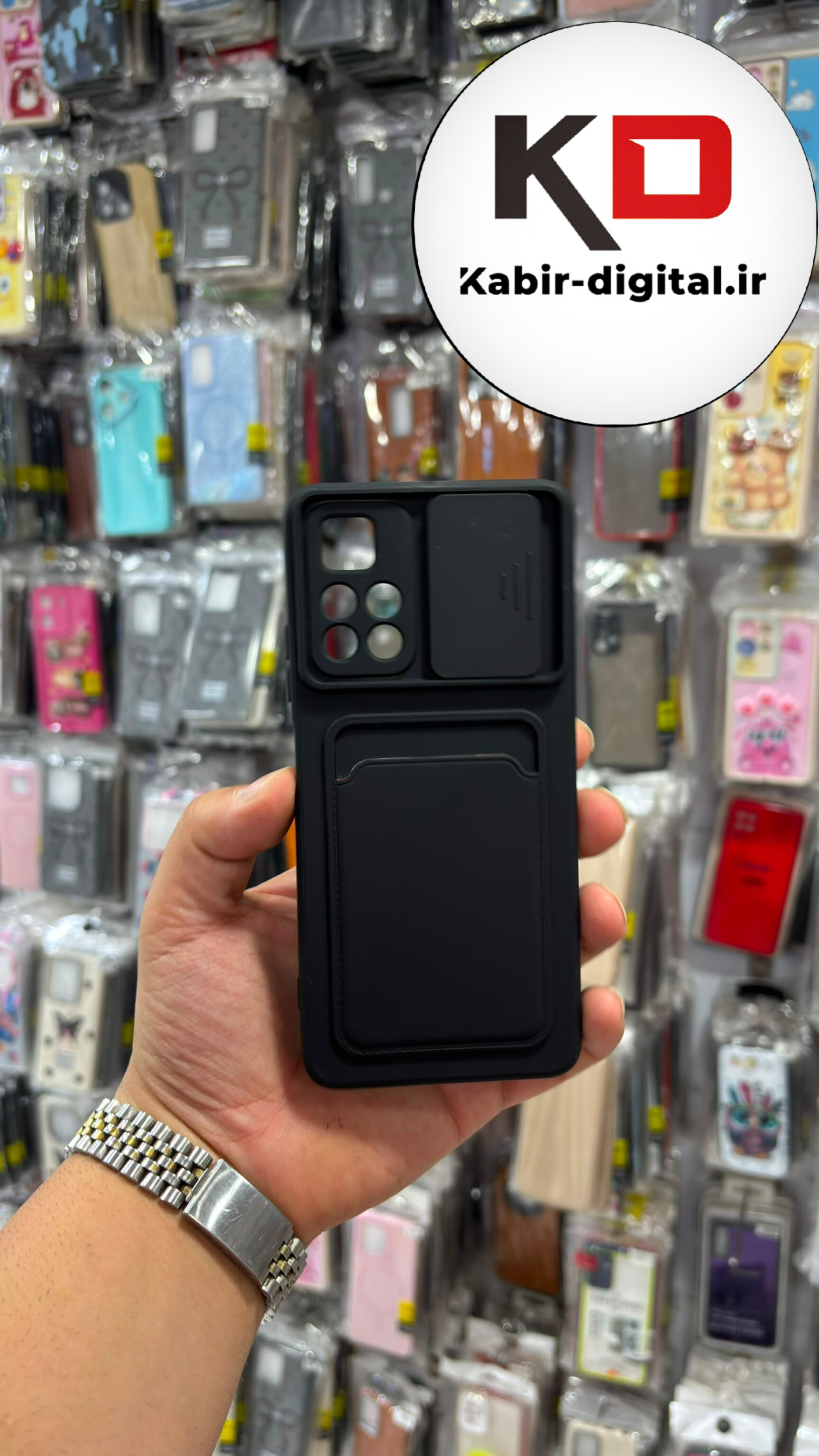 قاب گوشی Redmi Note 11 5g / POCO M4 Pro شیائومی سیلیکونی جا کارتی دار محافظ لنز دار کشویی مشکی