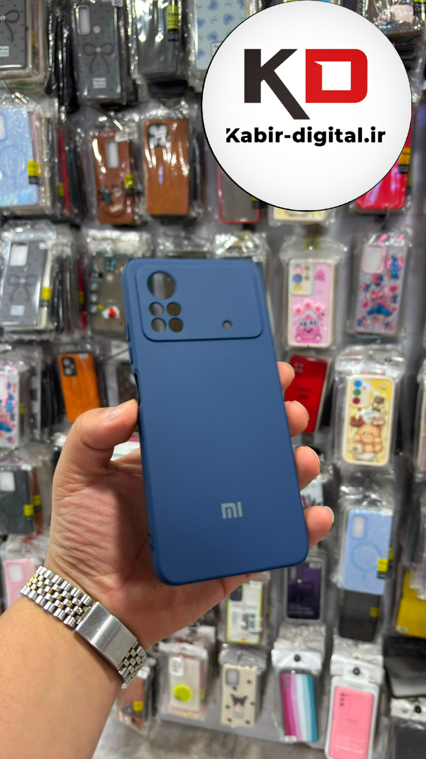 قاب گوشی  POCO X4 Pro شیائومی سیلیکونی اورجینال درجه یک داخل پارچه زیر بسته محافظ لنز دار سرمه ایی